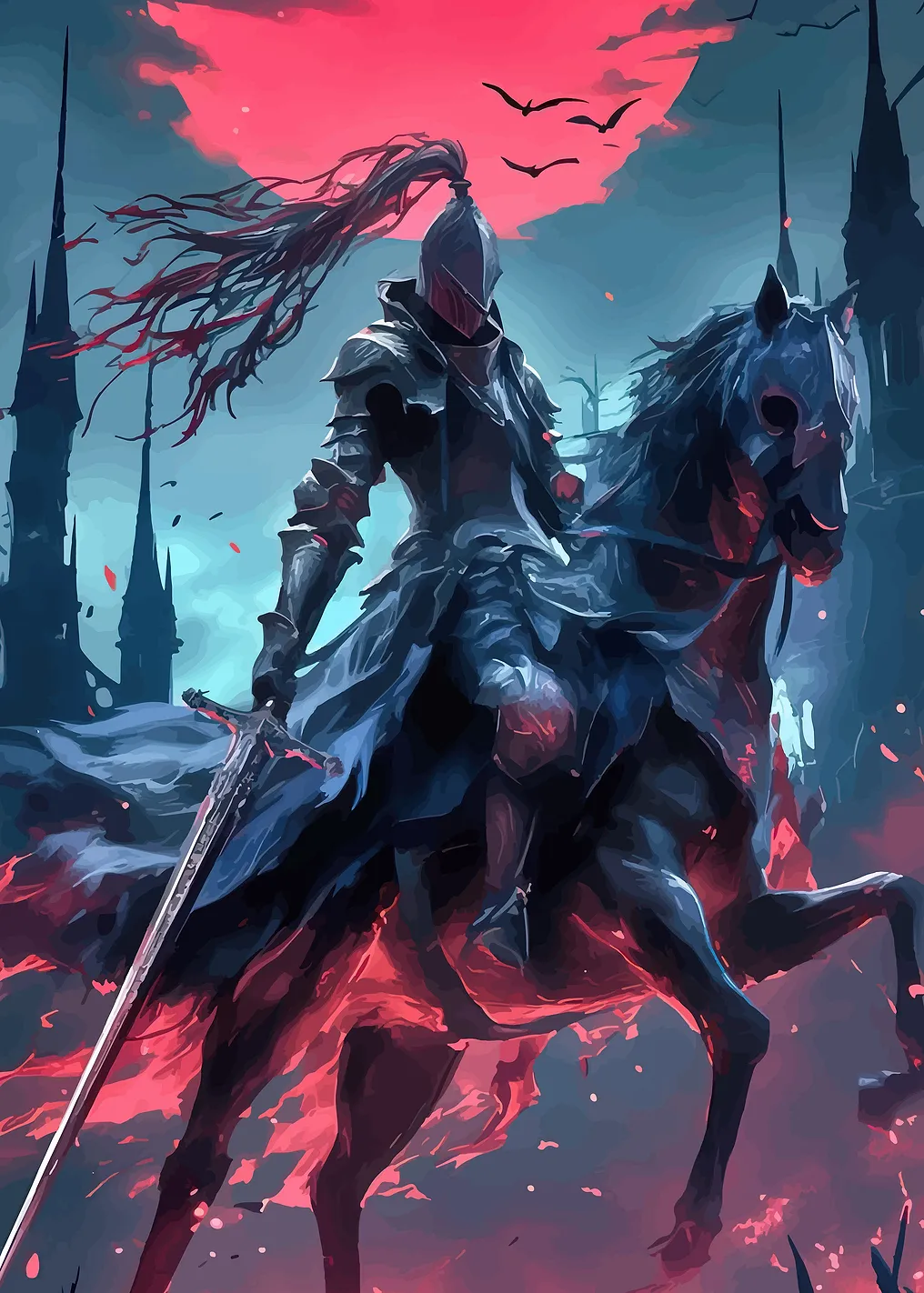 Dark Knight on Horse - 9933084