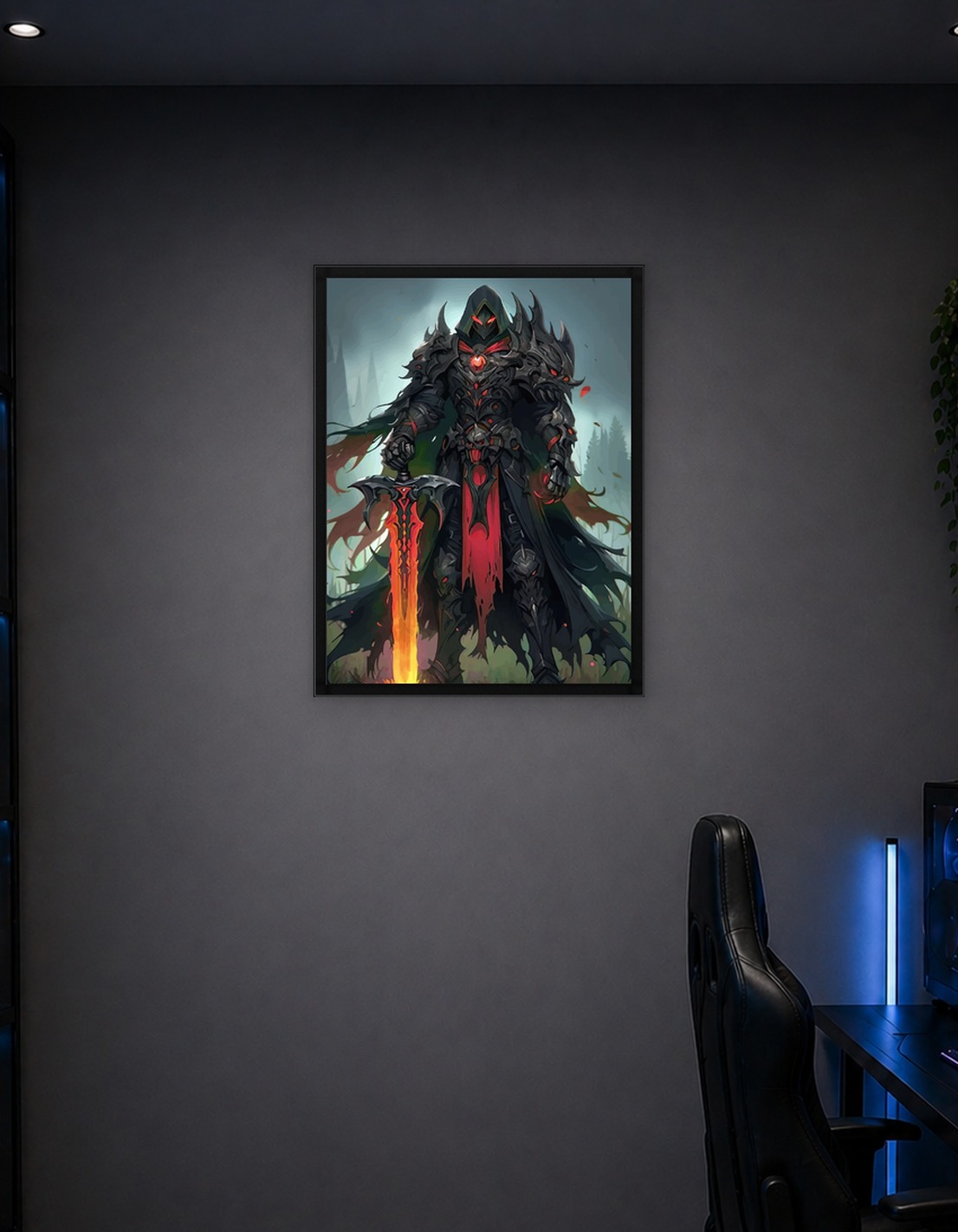 Dark Knight with Fiery Sword - 9938395