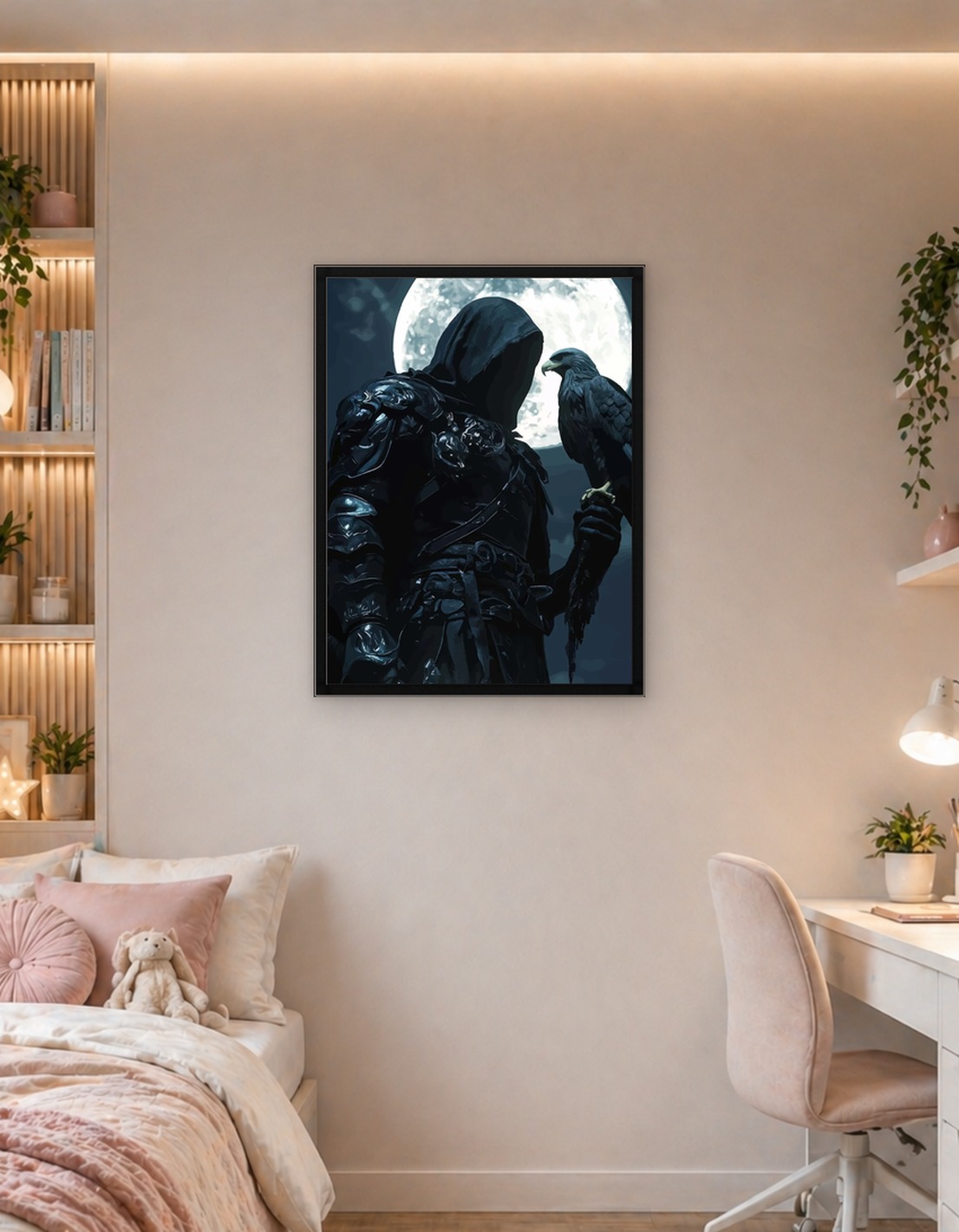 Dark Knight with Eagle and Moon