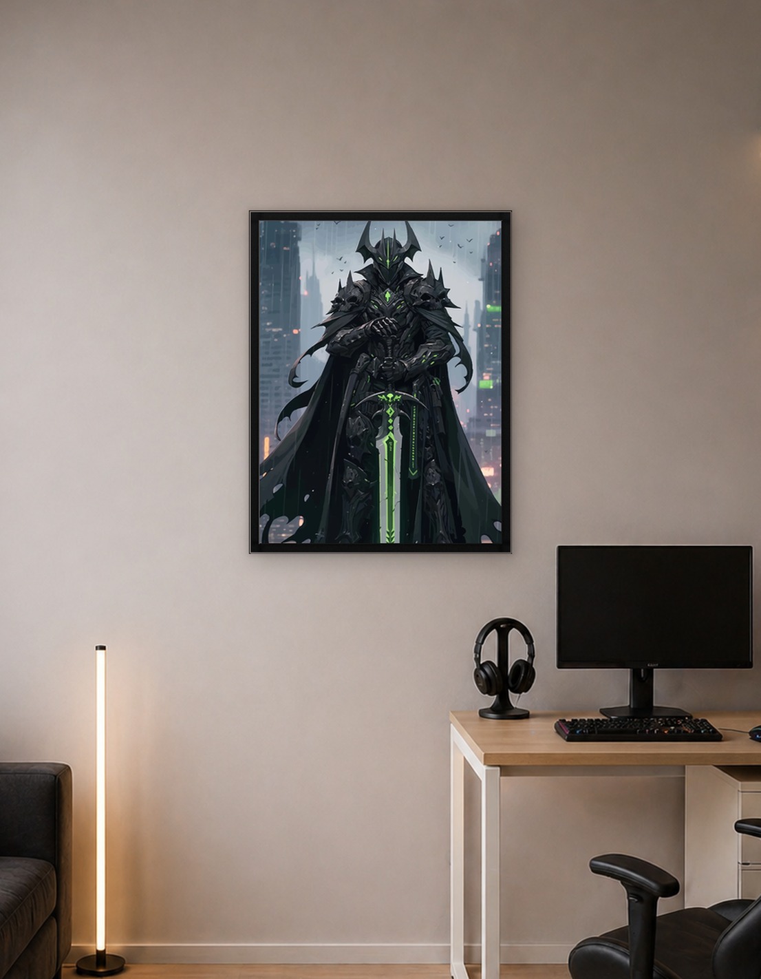 Dark Knight with Glowing Sword - 9969195