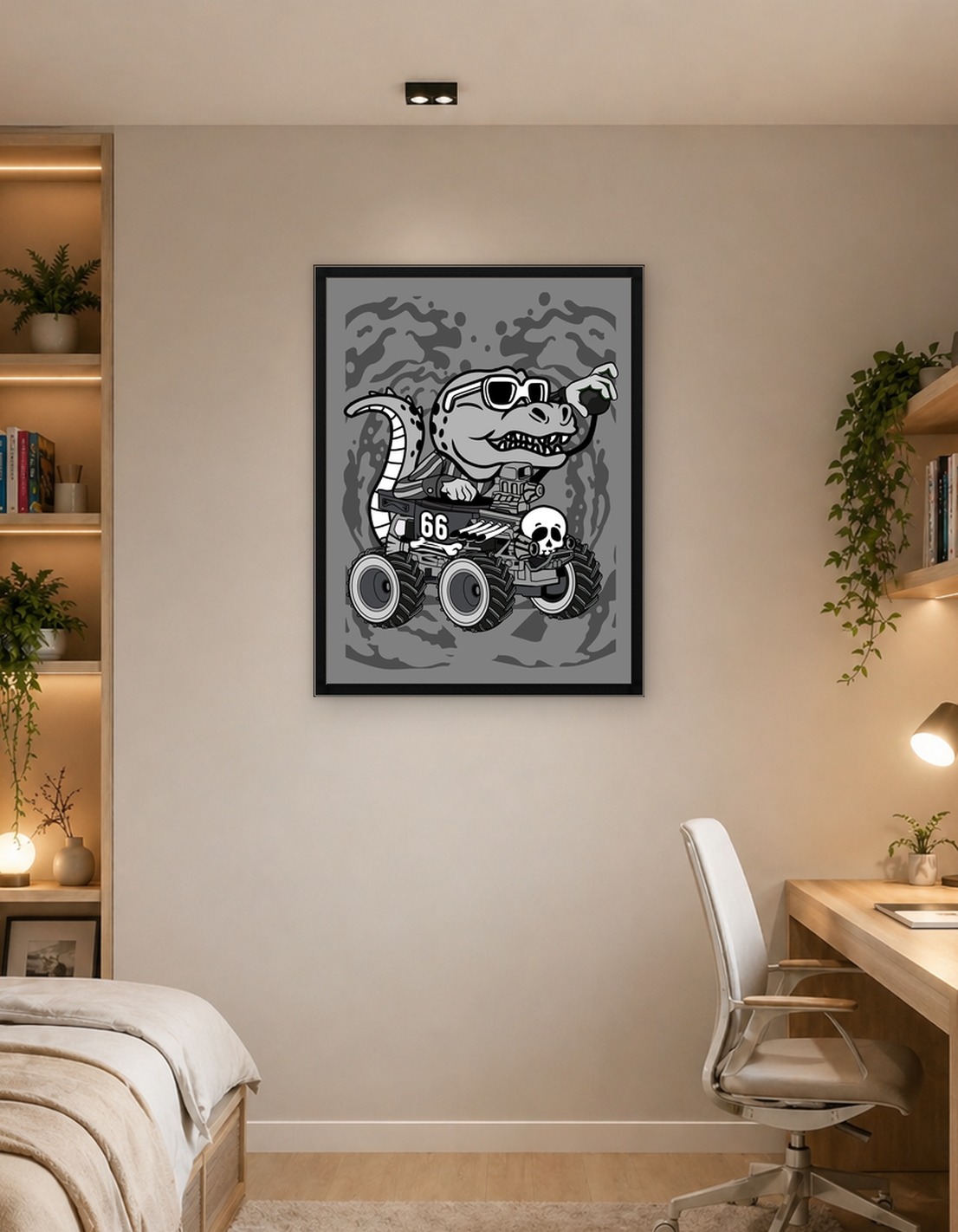 trex hotrod cartoon