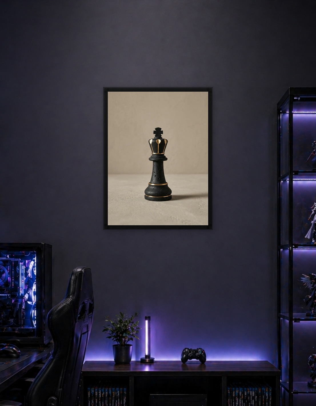 Black and Gold Chess King