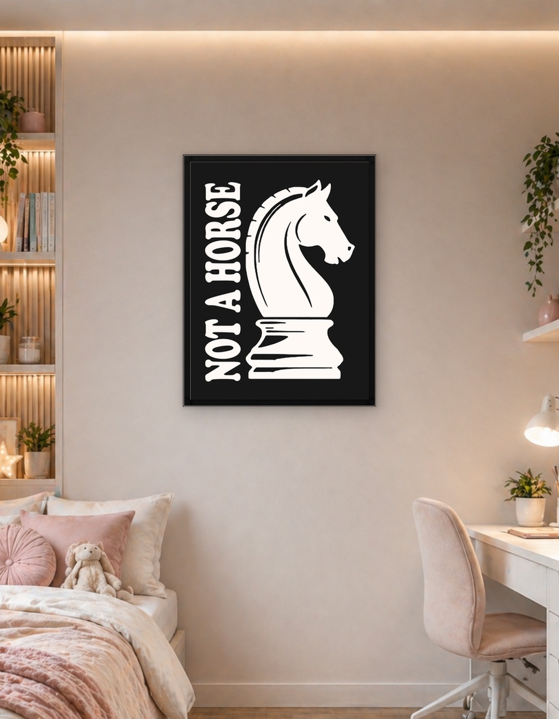 Chess Knight with Text