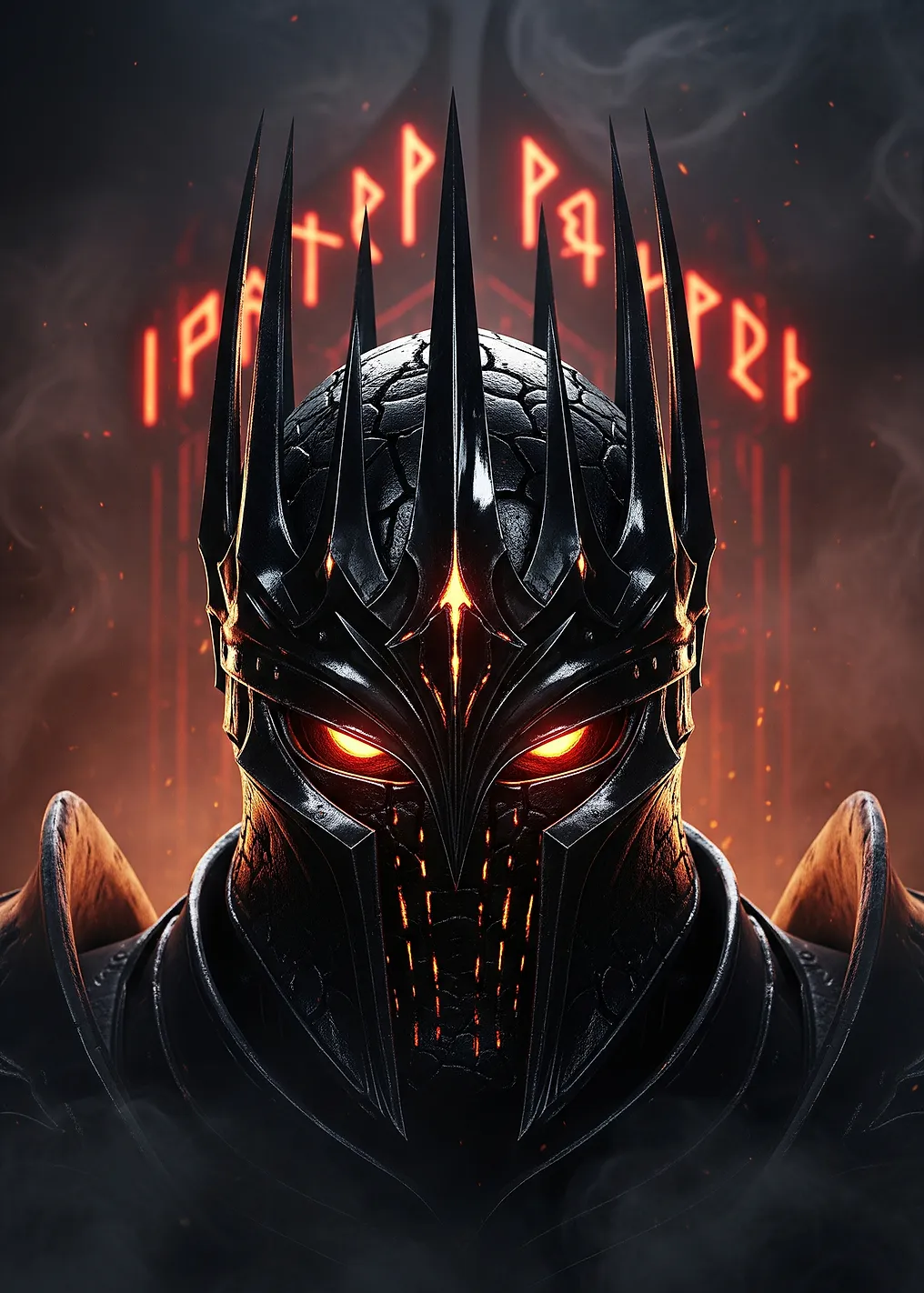Dark Lord Helmet with Glowing Eyes