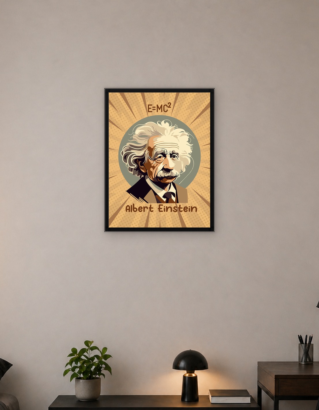 cartoon albert einstein