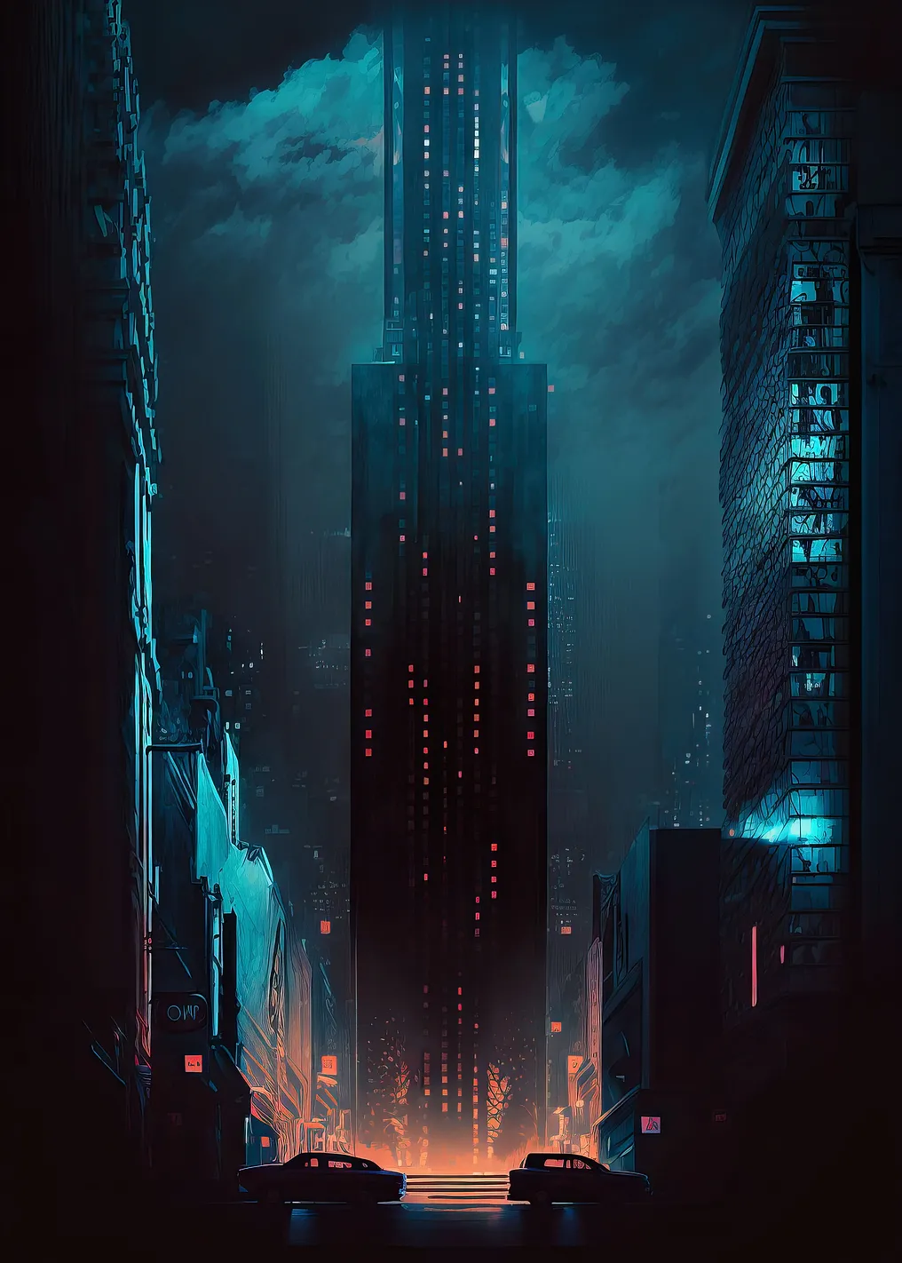 neo noir cityscape