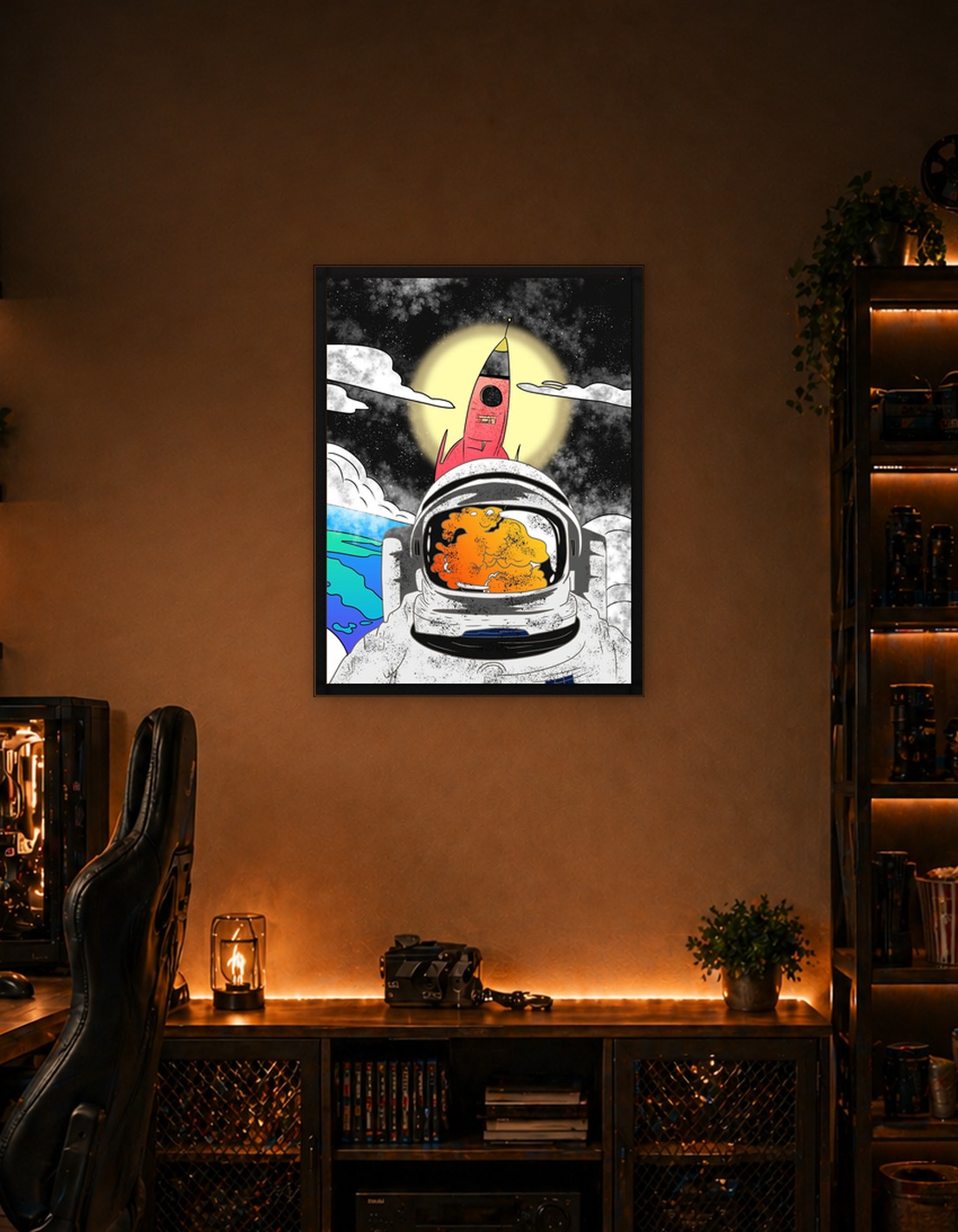 rocket and earth