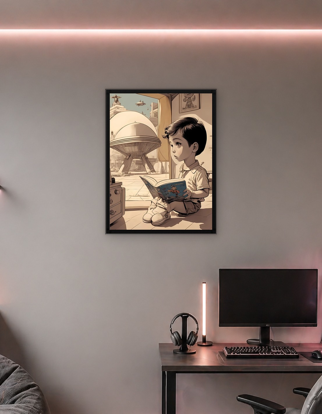 child sitting reading