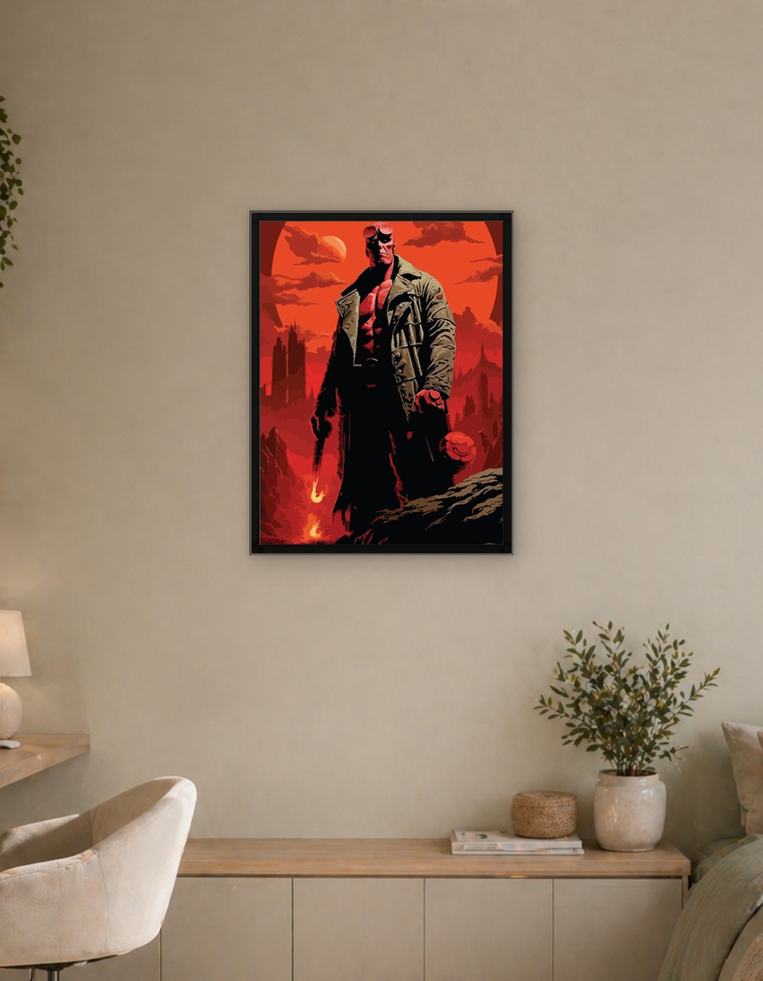 hellboy stand on fire