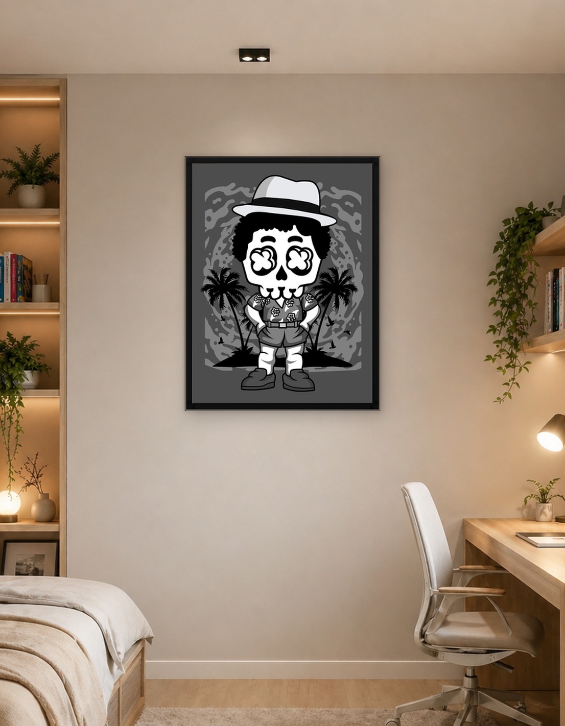 skull beach cartoon