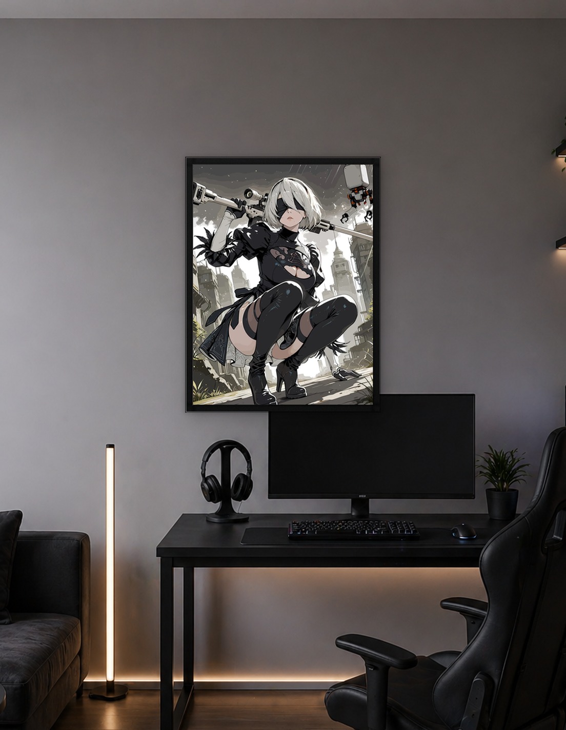 2B with Sniper Rifle in Ruined City