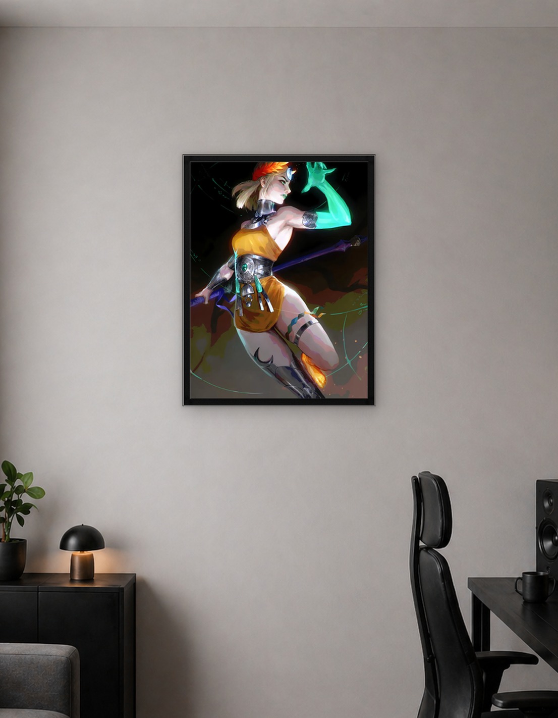 Goddess with Glowing Arm and Spear