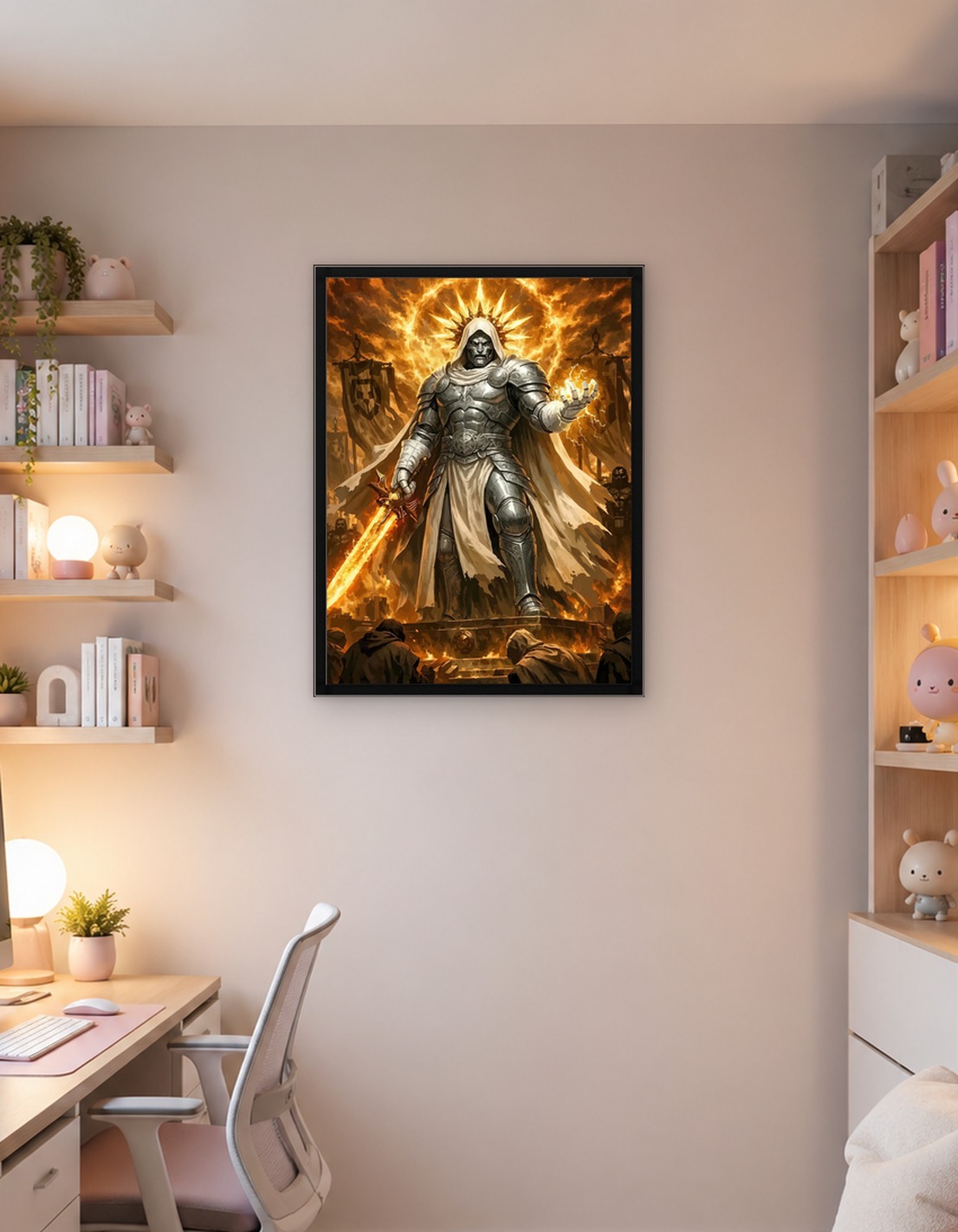 Divine Knight with Fiery Sword
