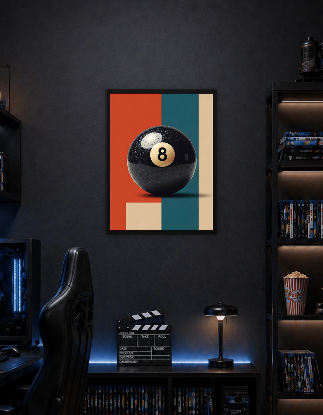 Eight Ball on Geometric Background