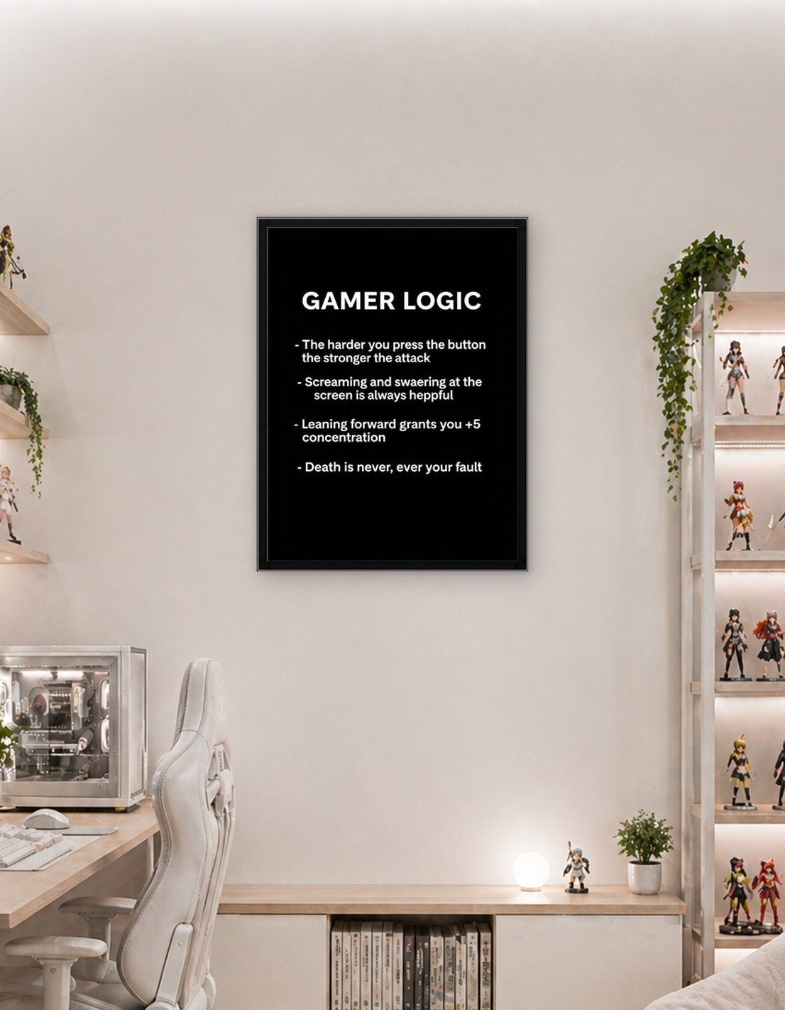 Gamer Logic Funny Text