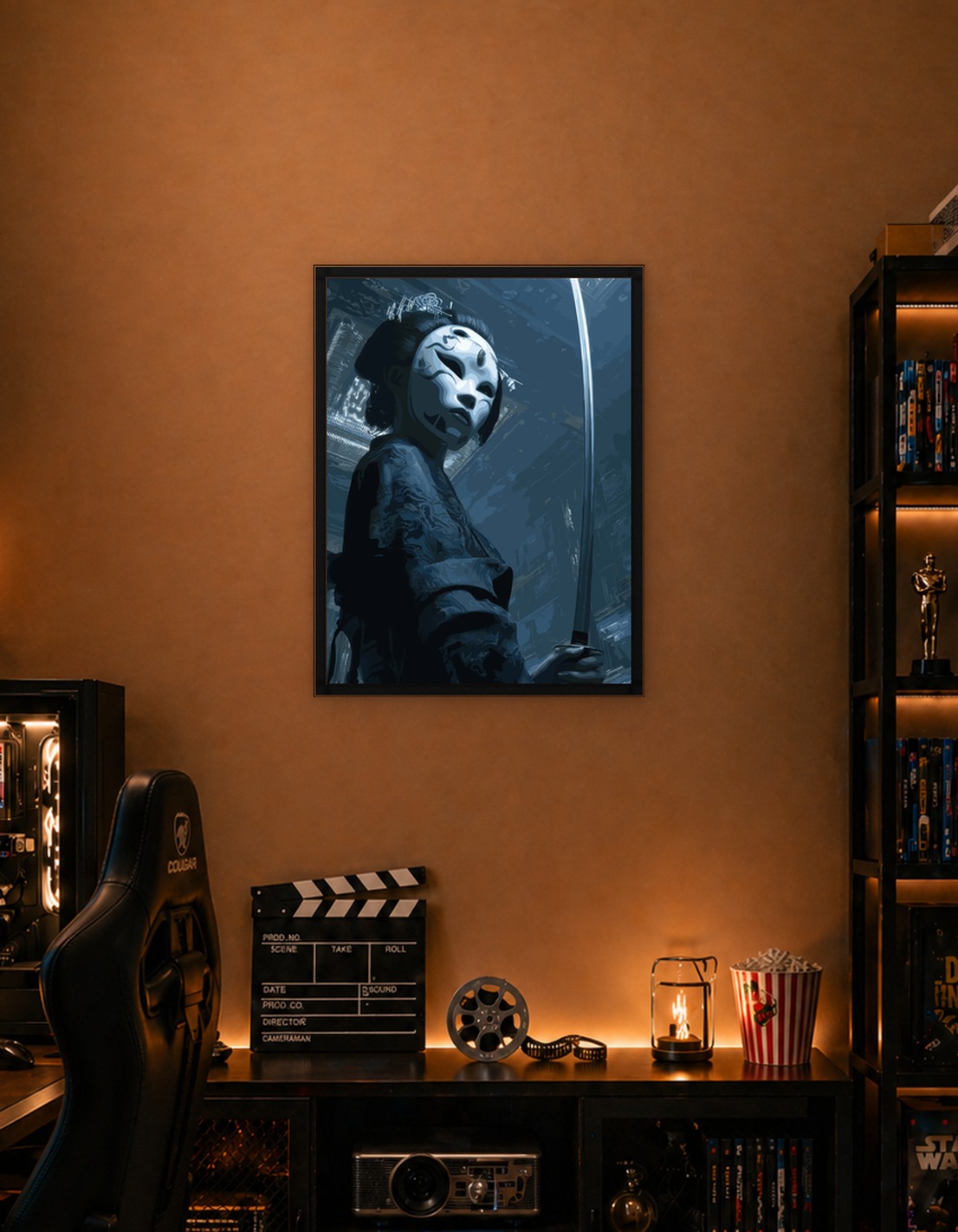 Geisha with Mask and Katana