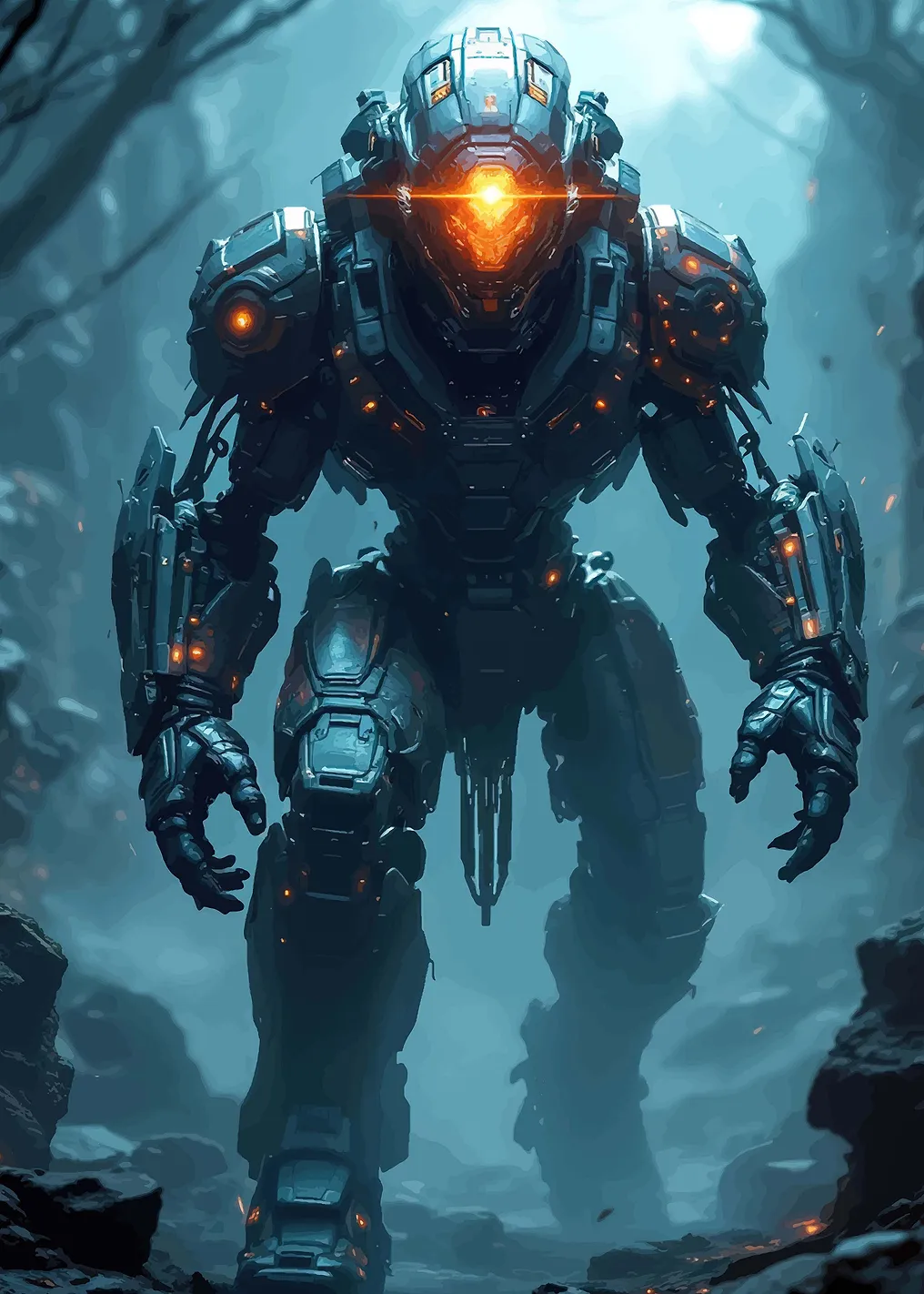 Giant Robot in a Forest