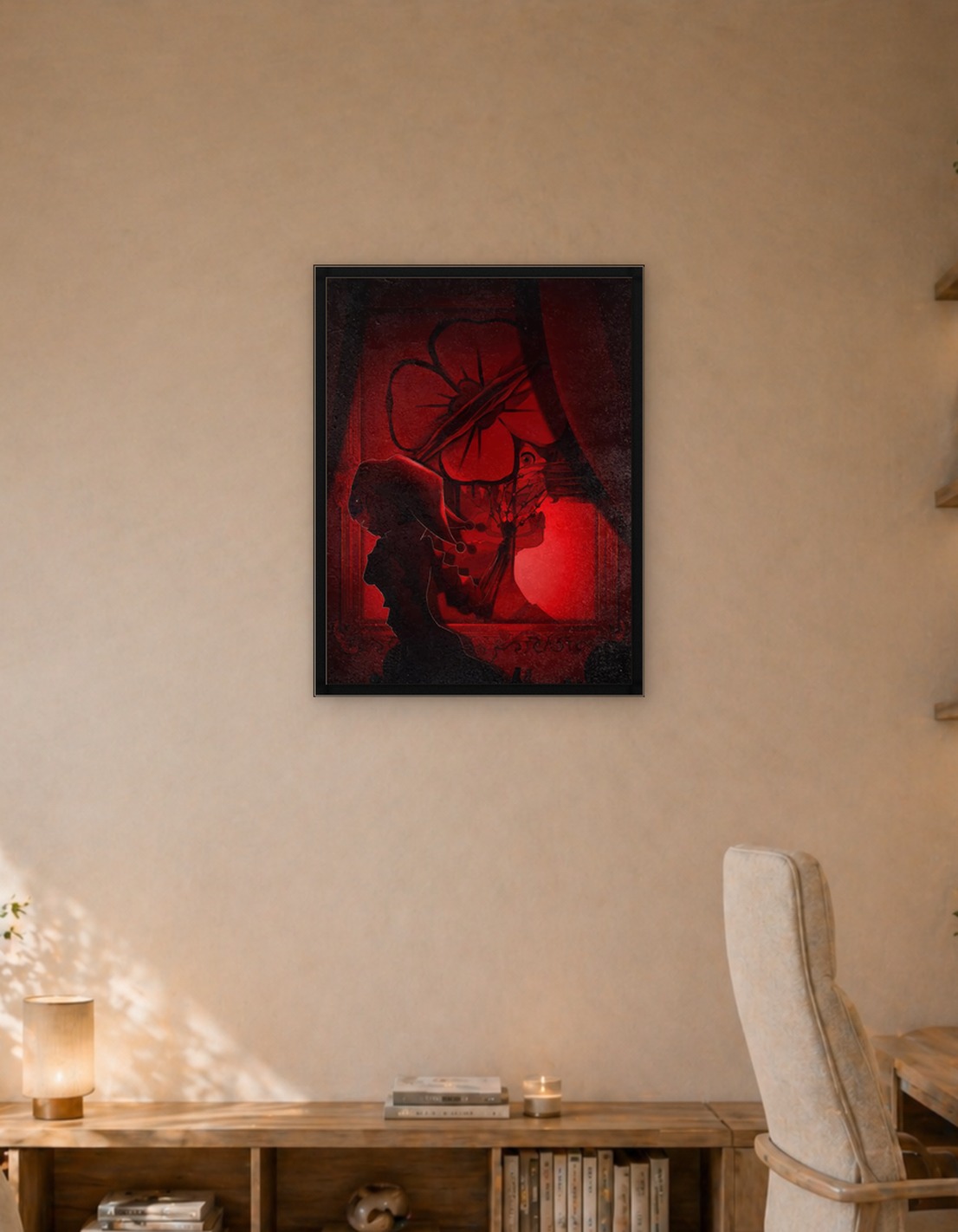 Gothic Jester and Flower Portrait