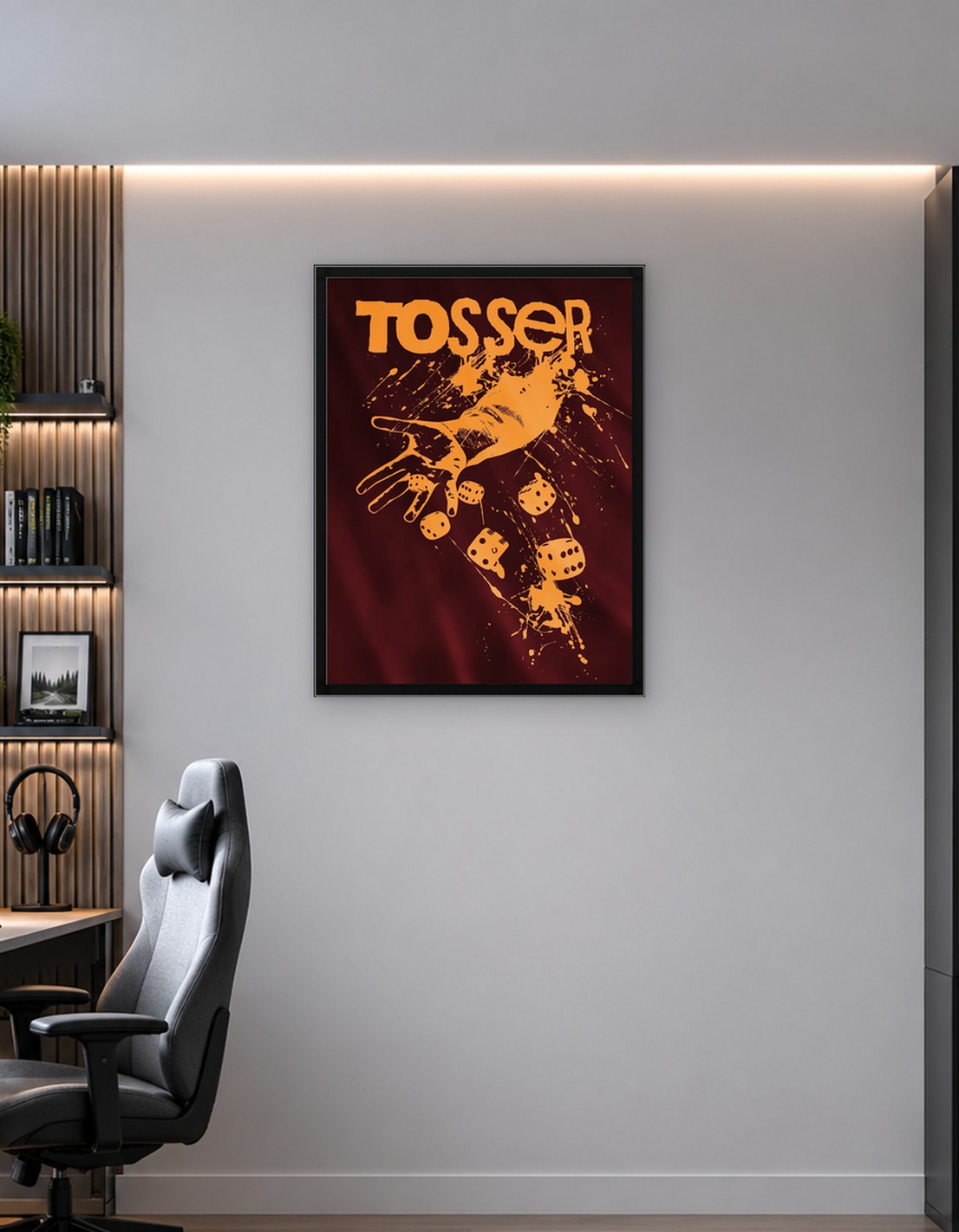 Grunge Dice Throwing Board Game Room Decor