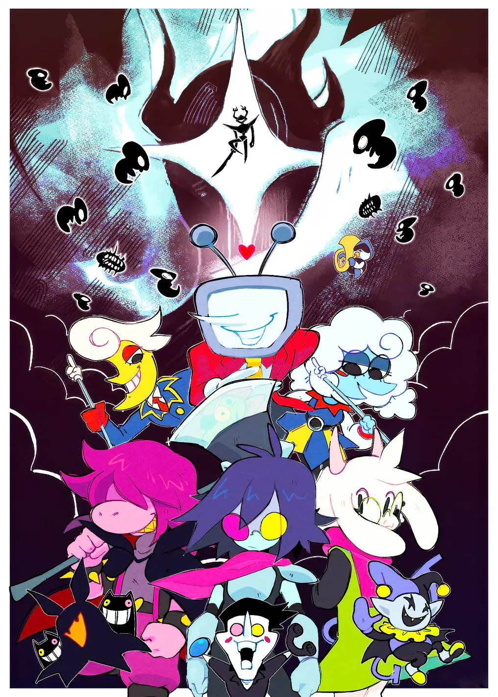Deltarune Characters in a Group Pose