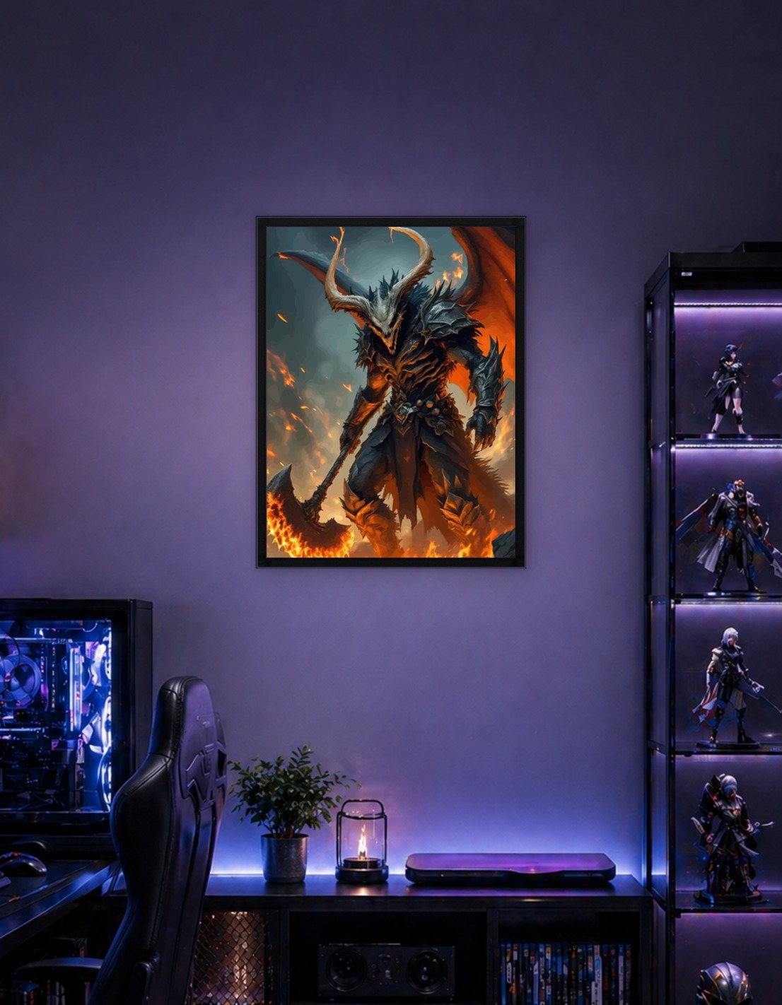 Demonic Warrior with Fiery Axe