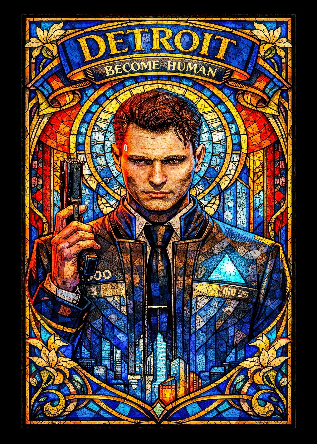 Detroit Become Human Stained Glass Art