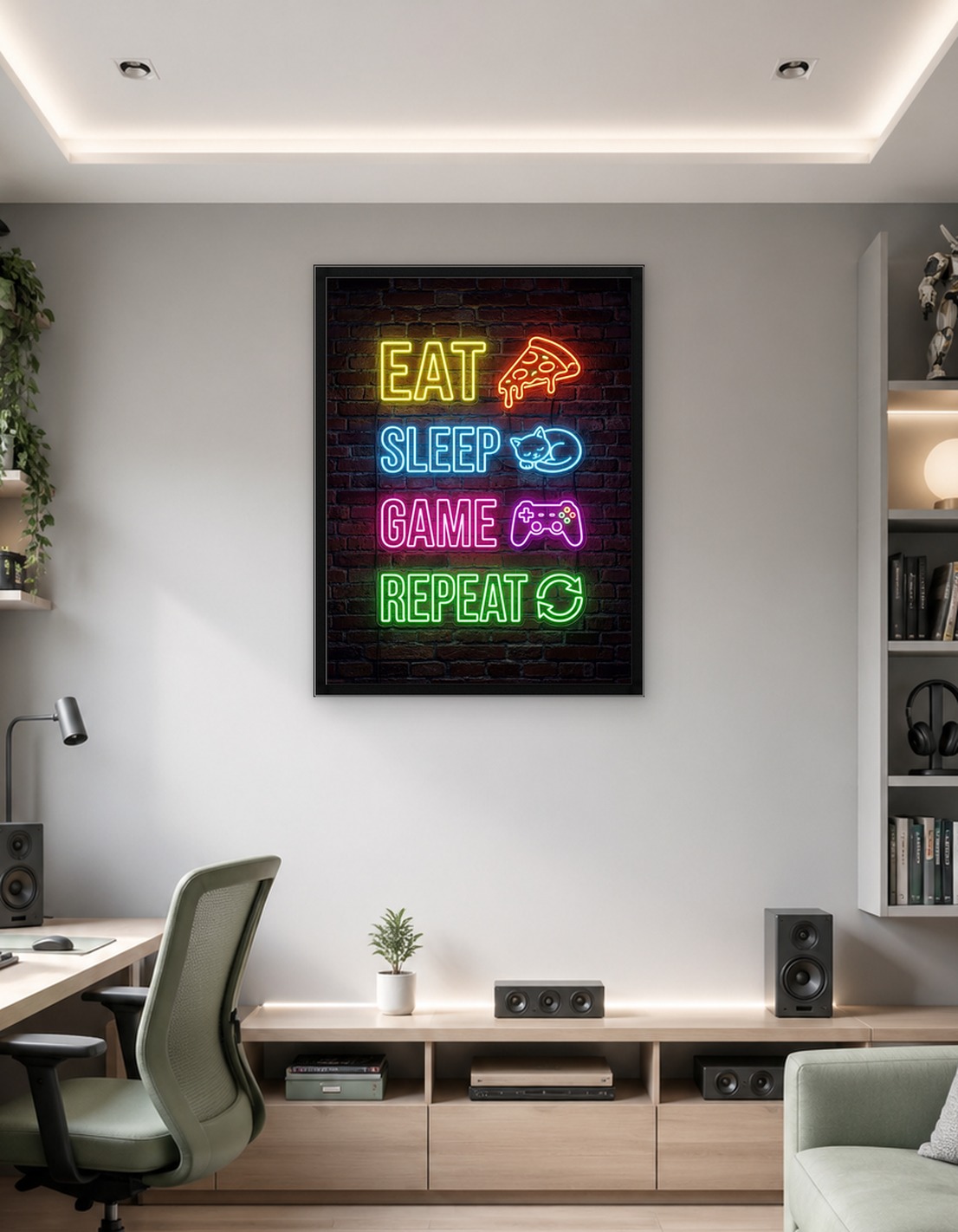 Eat Sleep Game Repeat Neon Sign - 10009912