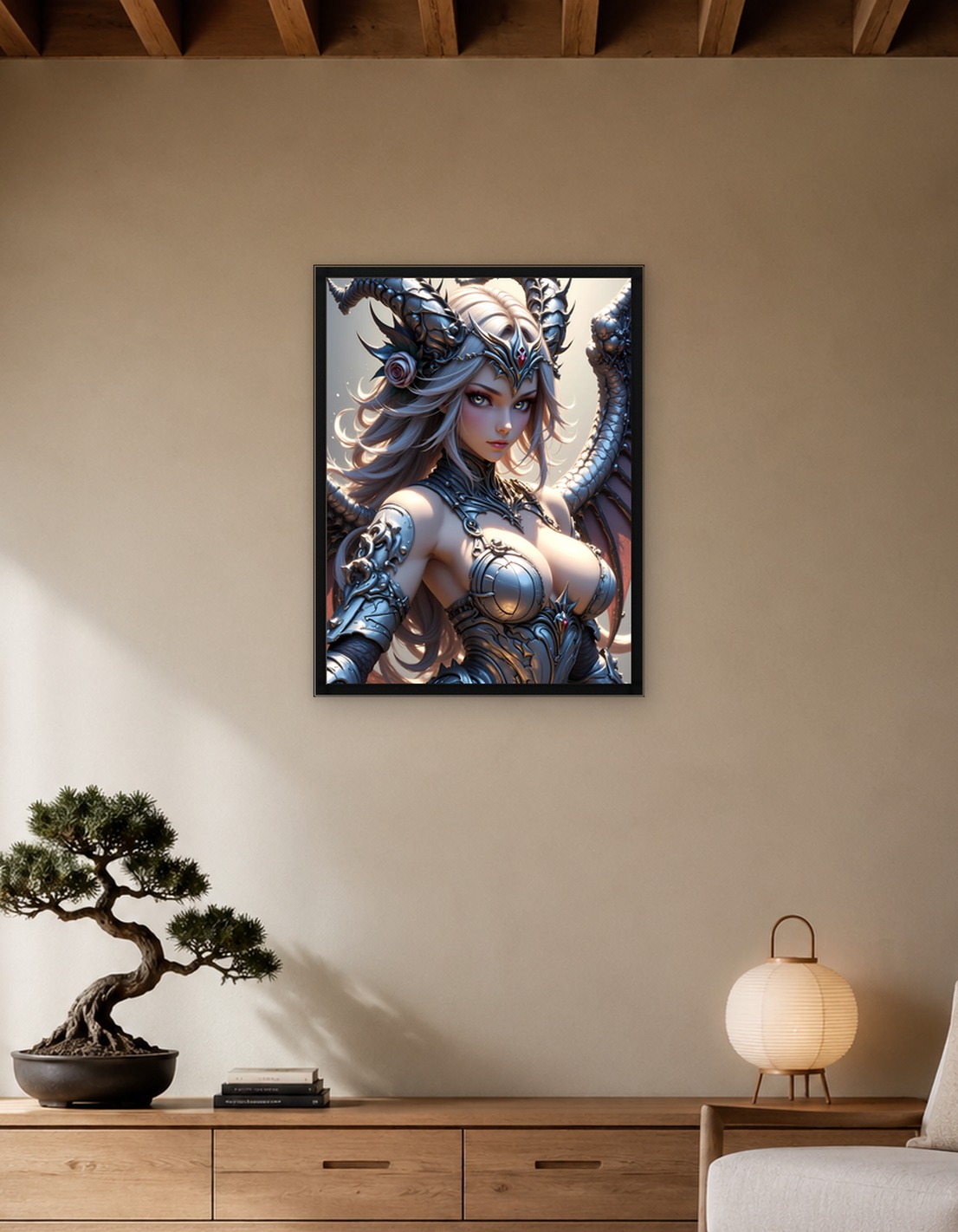 Dragon Woman in Silver Armor