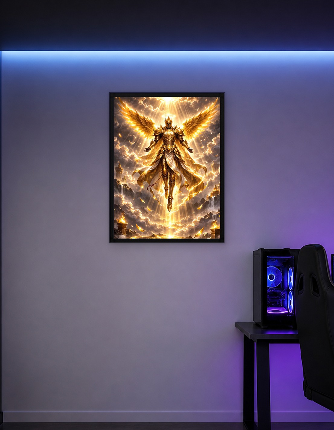 Golden Angel Warrior in Heavenly Realm
