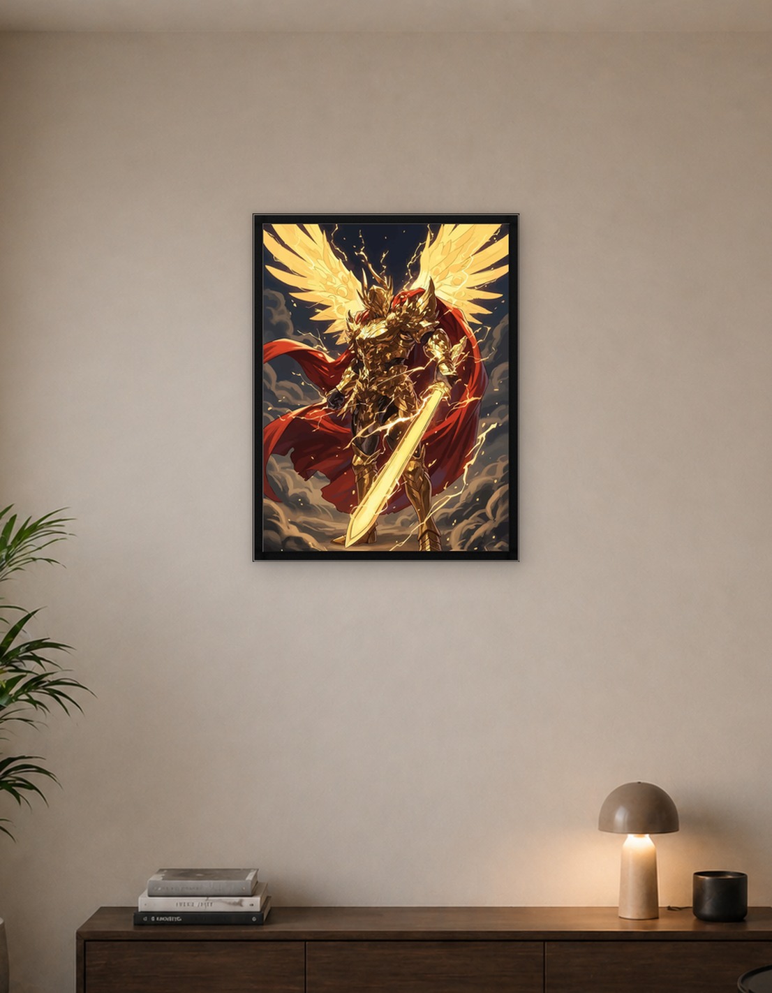 Golden Angelic Warrior with Sword