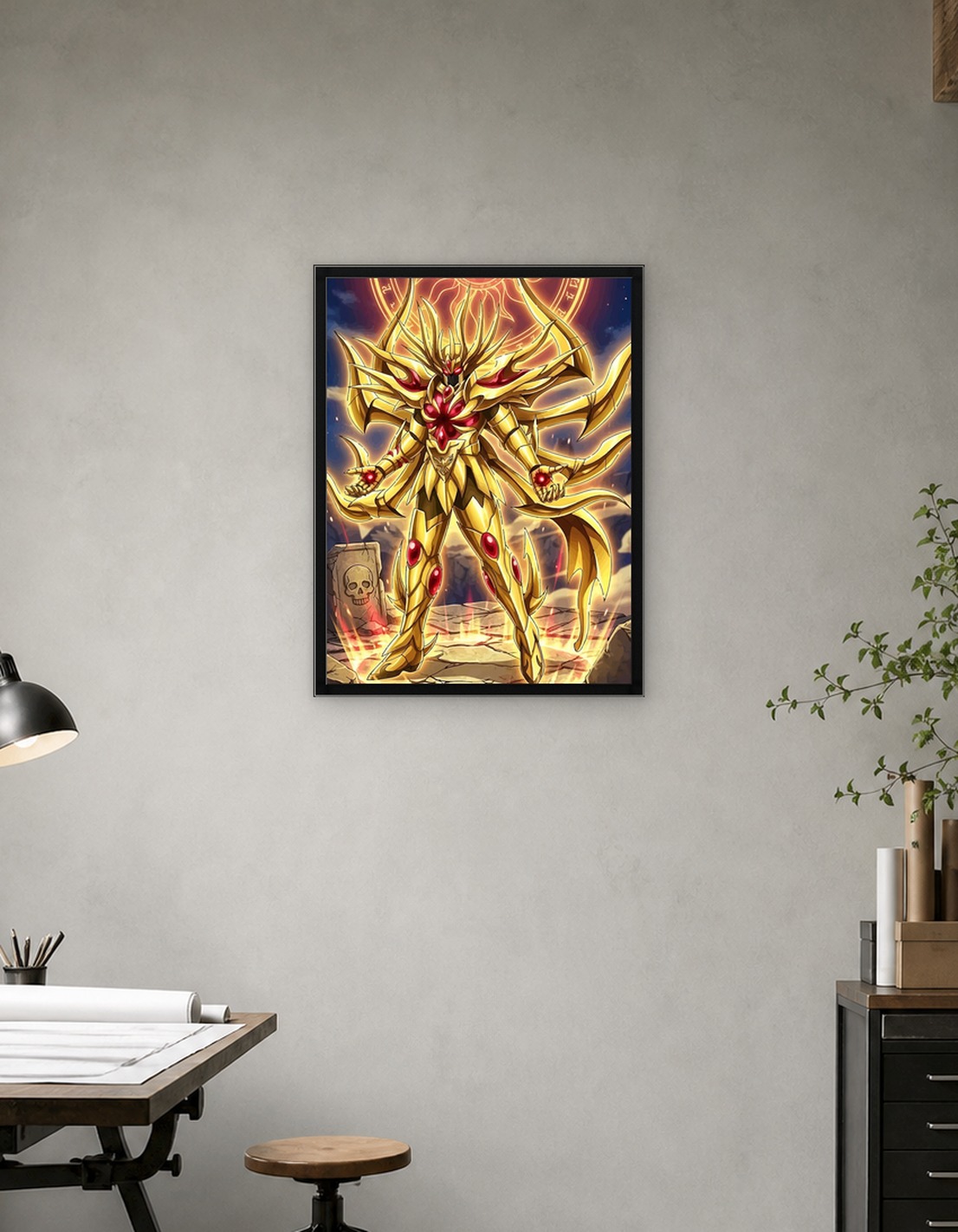 Golden Warrior with Sun Symbol