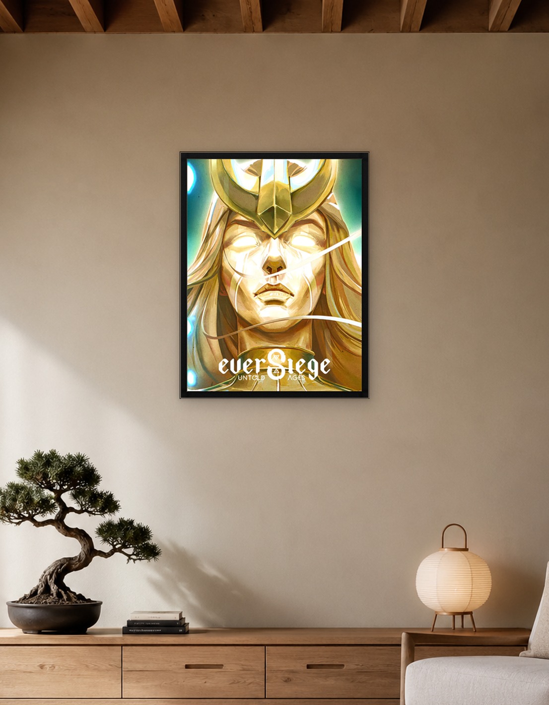 Golden Warrior with Glowing Eyes