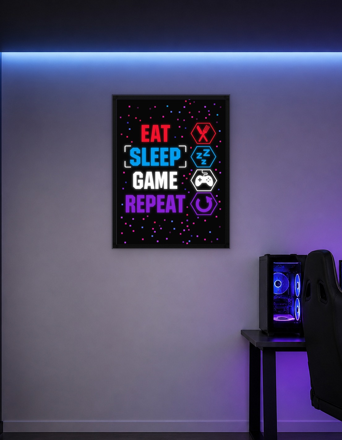 Eat Sleep Game Repeat Gamer Art