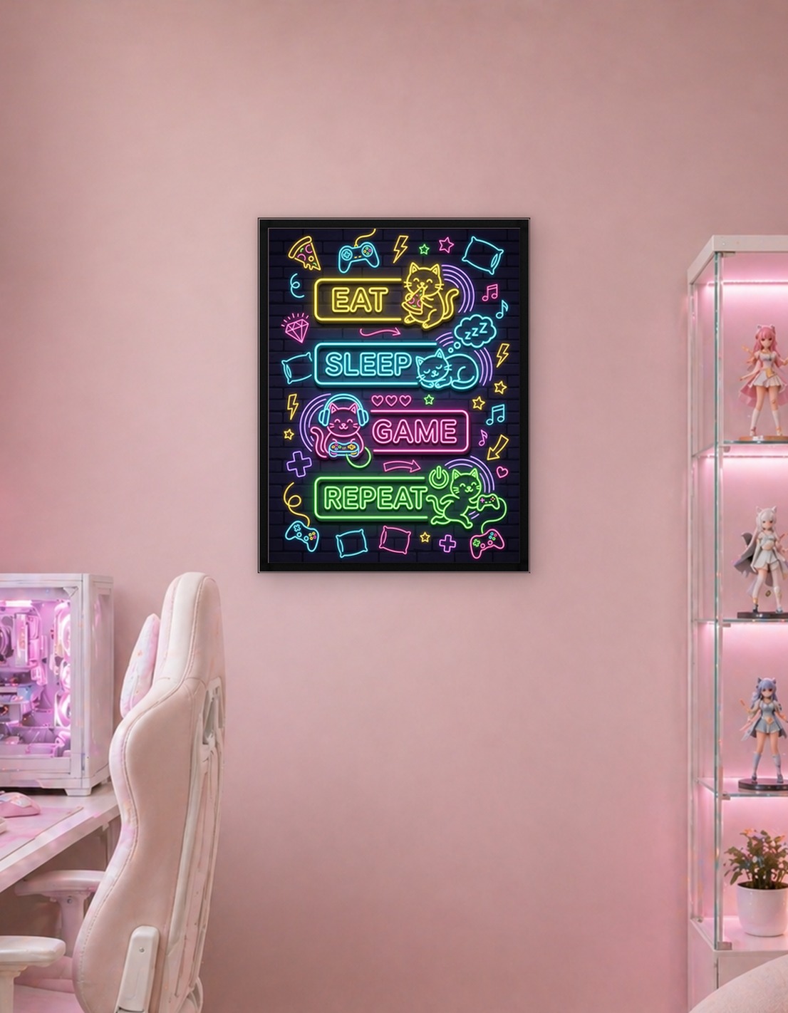 Игра «Ешь, спи» Повторяй игру «Неоновые кошки»