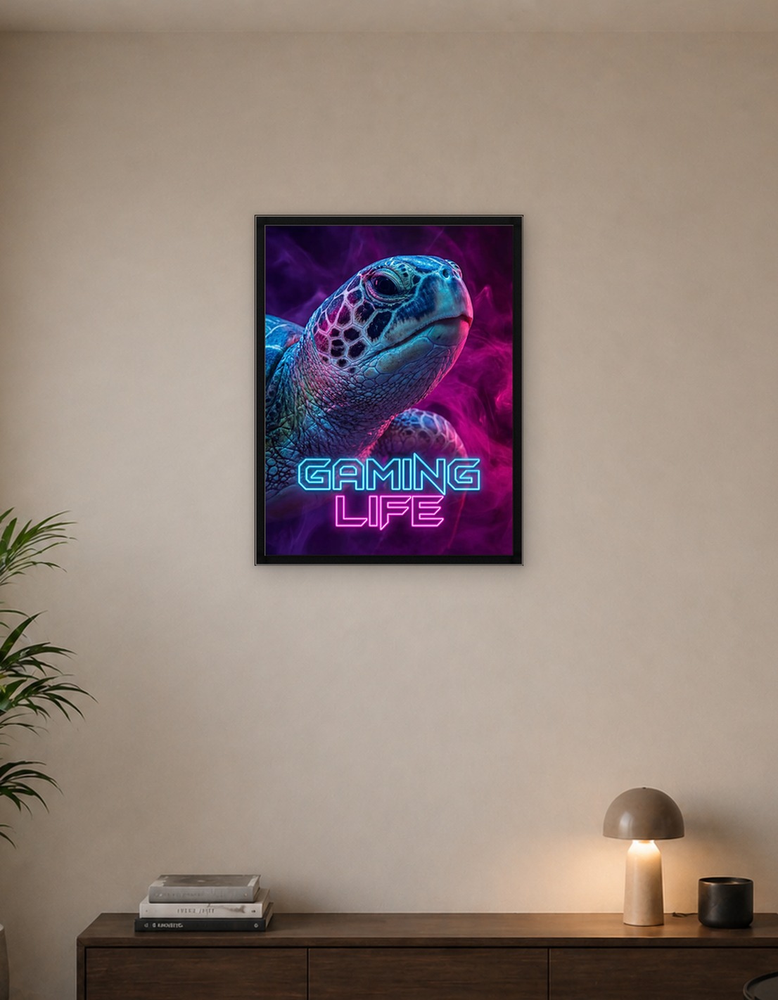 Gaming Life Neon Turtle