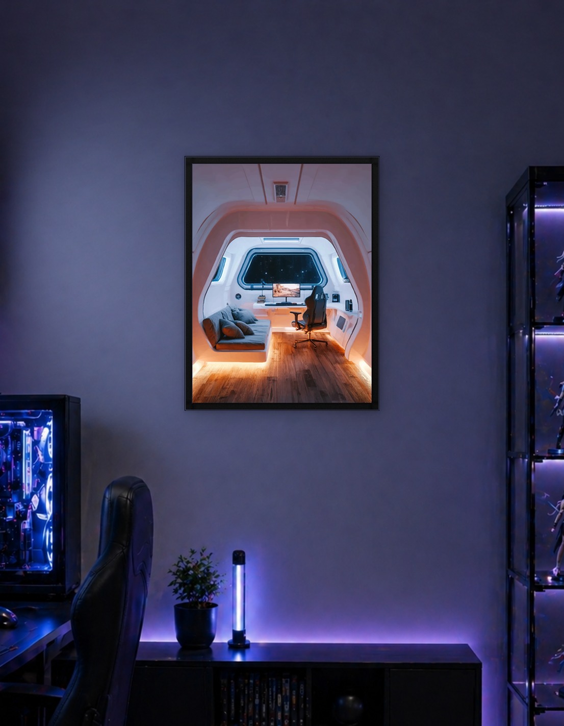 Futuristic Space Station Gaming Room