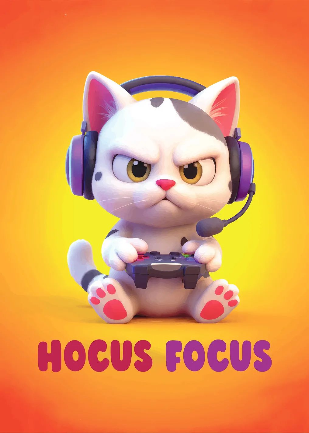 Gaming Cat with 'Hocus Focus'