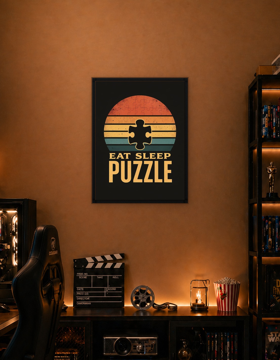Eat Sleep Puzzle Retro Sunset