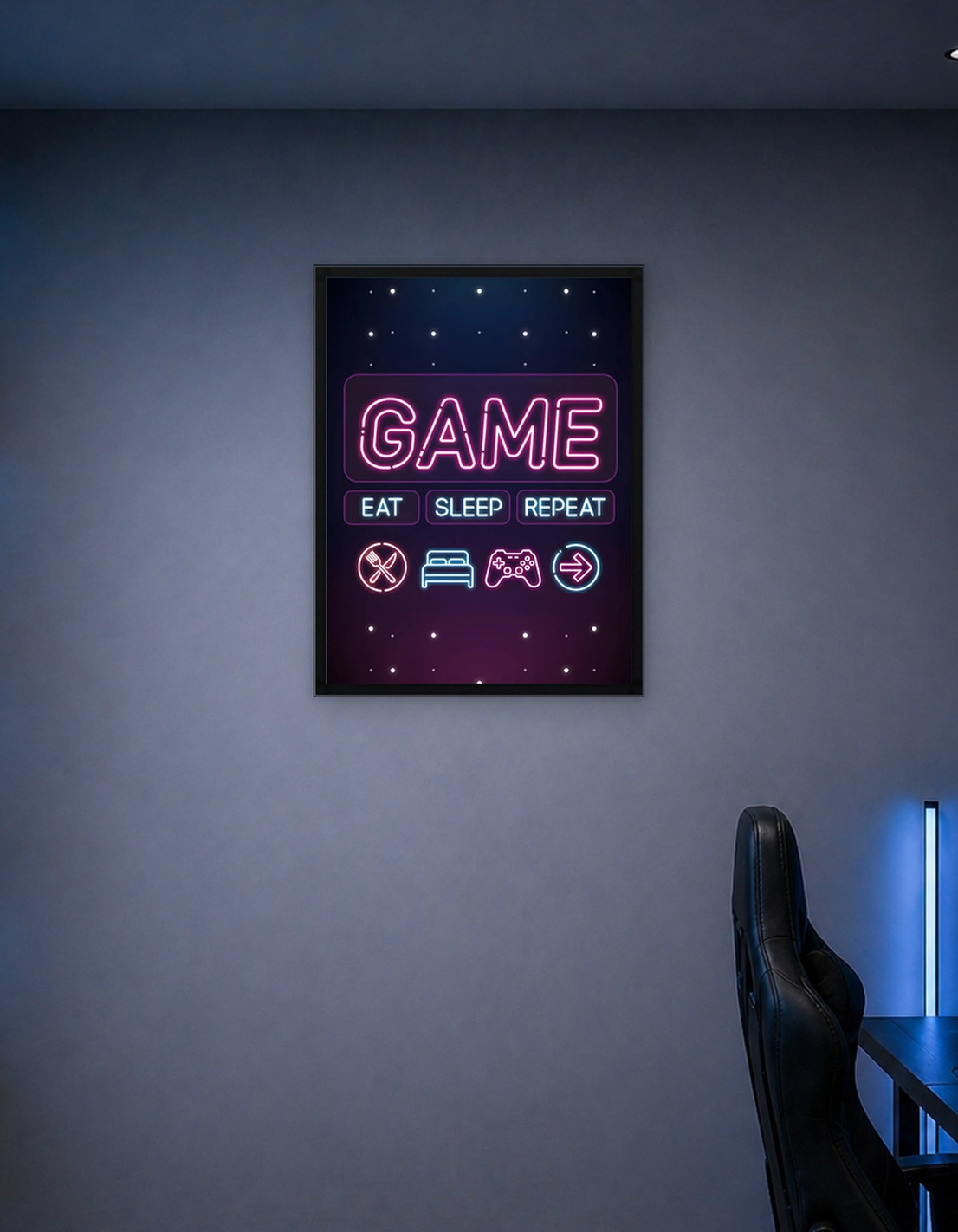 Gamer's Life Neon Sign eat sleep repeat