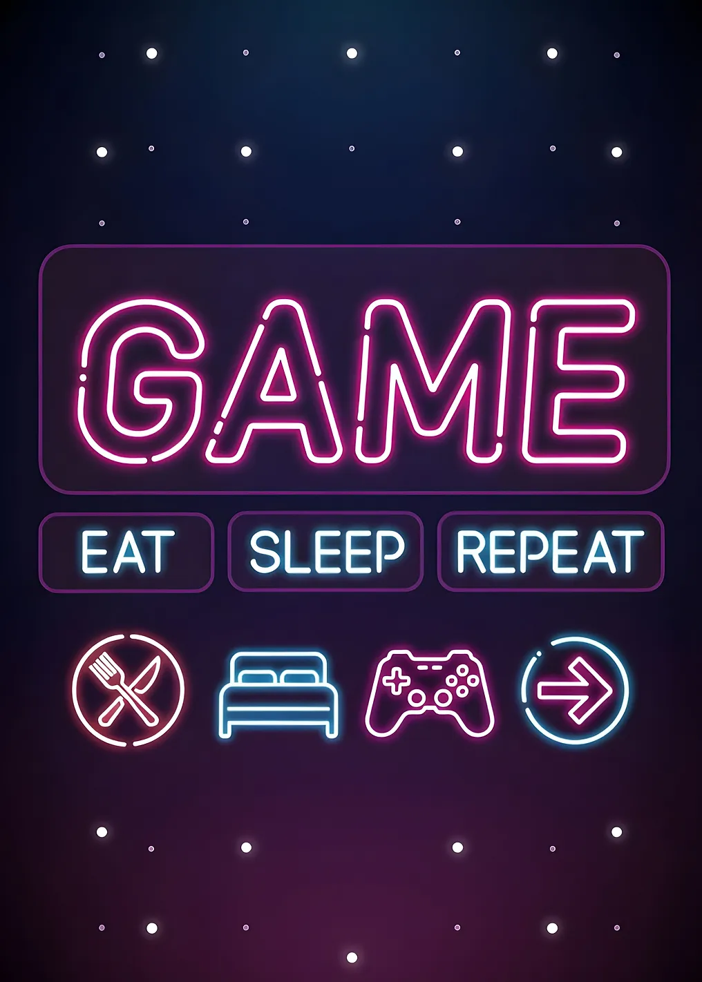 Gamer's Life Neon Sign eat sleep repeat