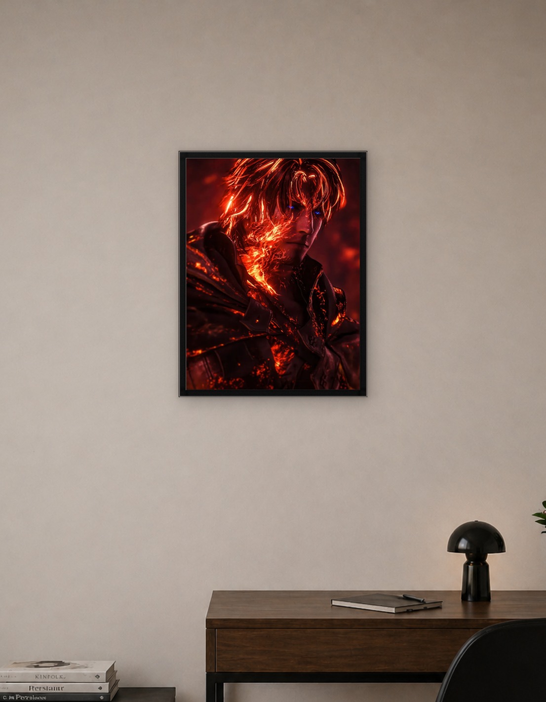 Fiery Man with Blue Eyes
