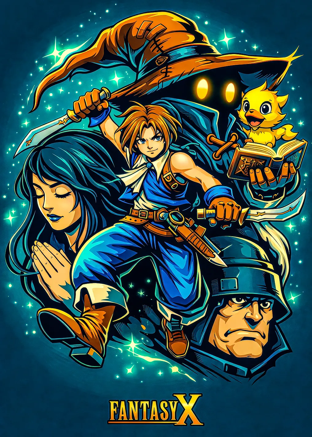 Final Fantasy IX Characters and Chocobo