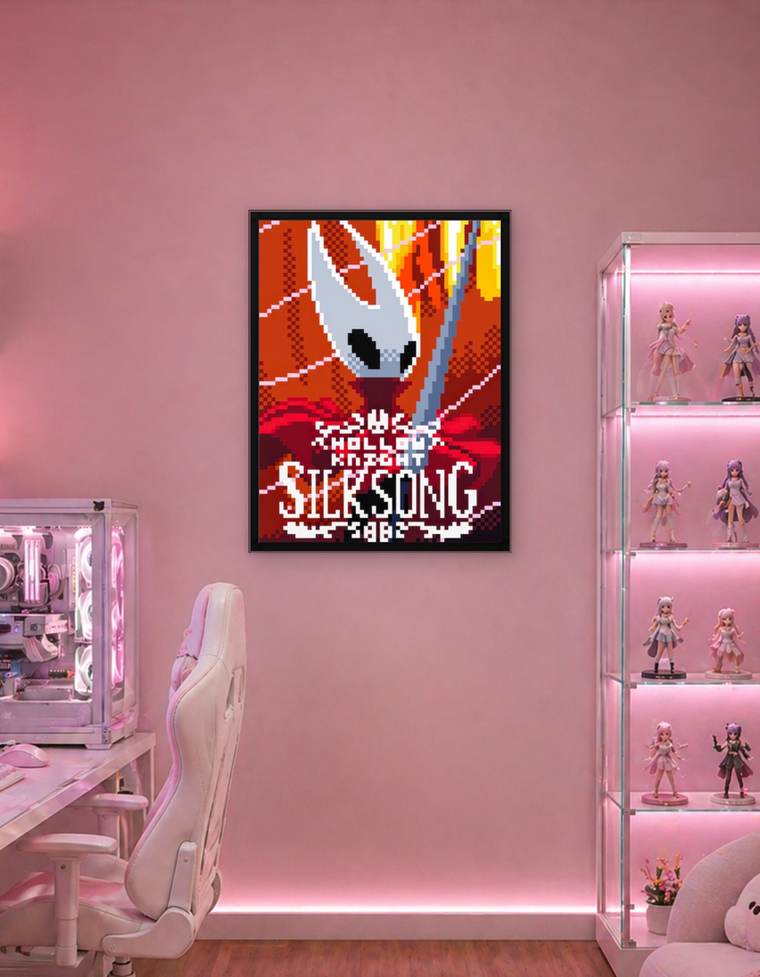 Hollow Knight Silksong Pixel Art Poster