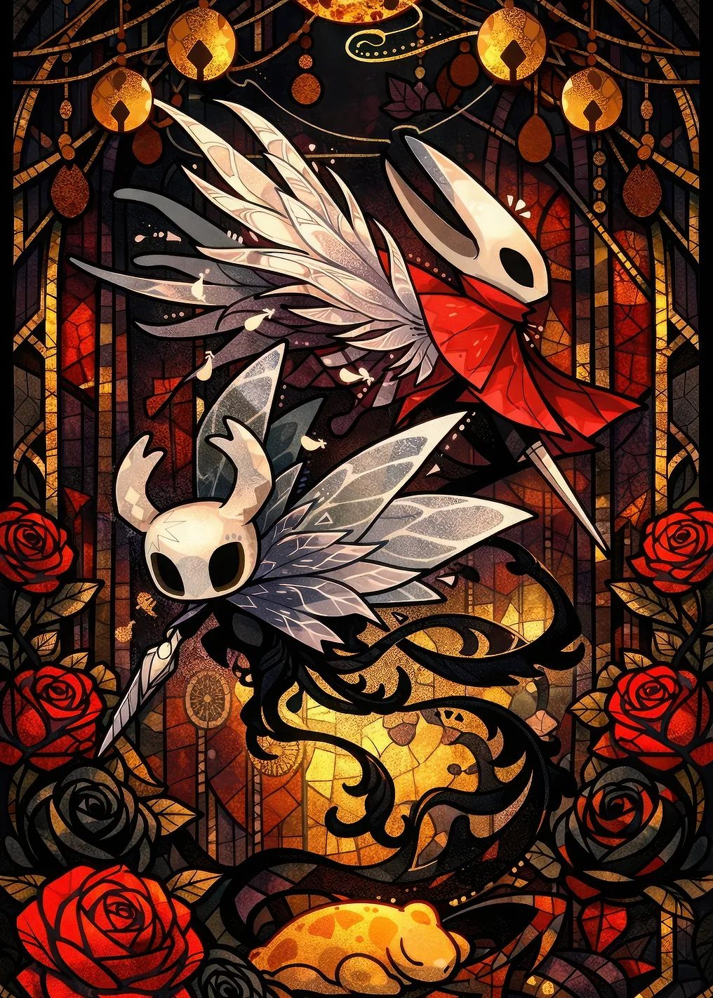 Hollow Knight Characters in Stained Glass Style - 9818626