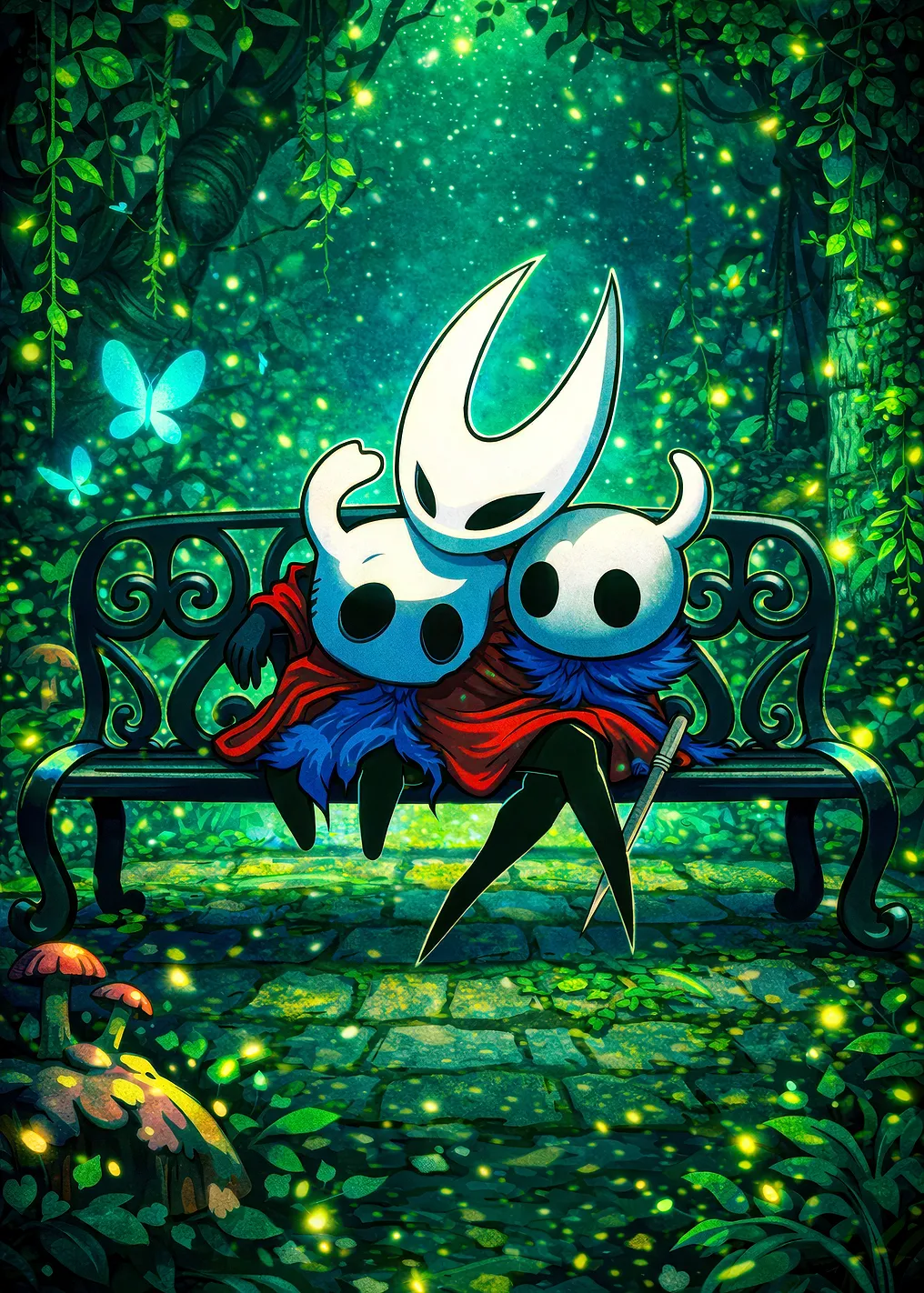 Hollow Knight Characters on a Bench - 9864967