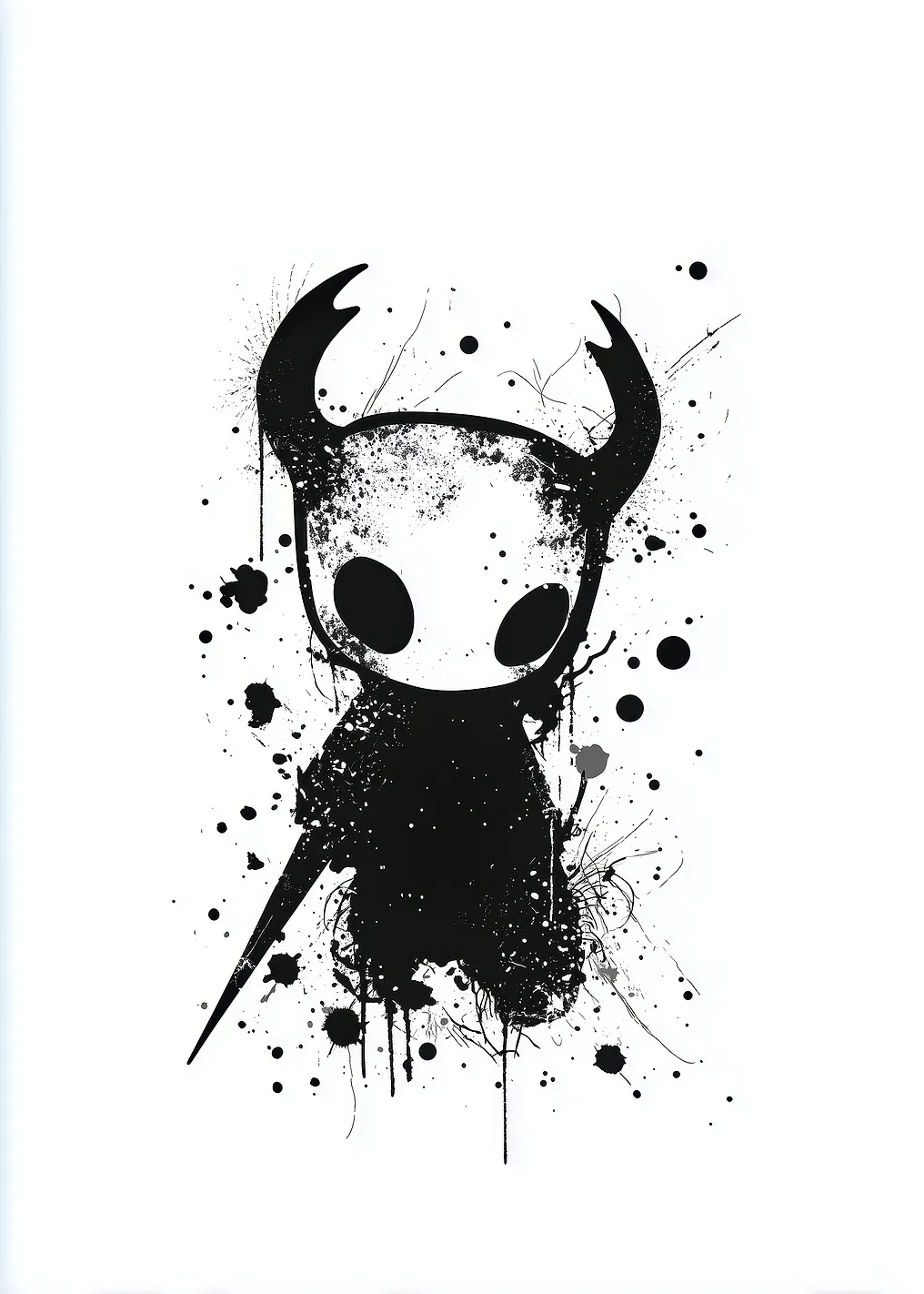 Hollow Knight Ink Splatter Art