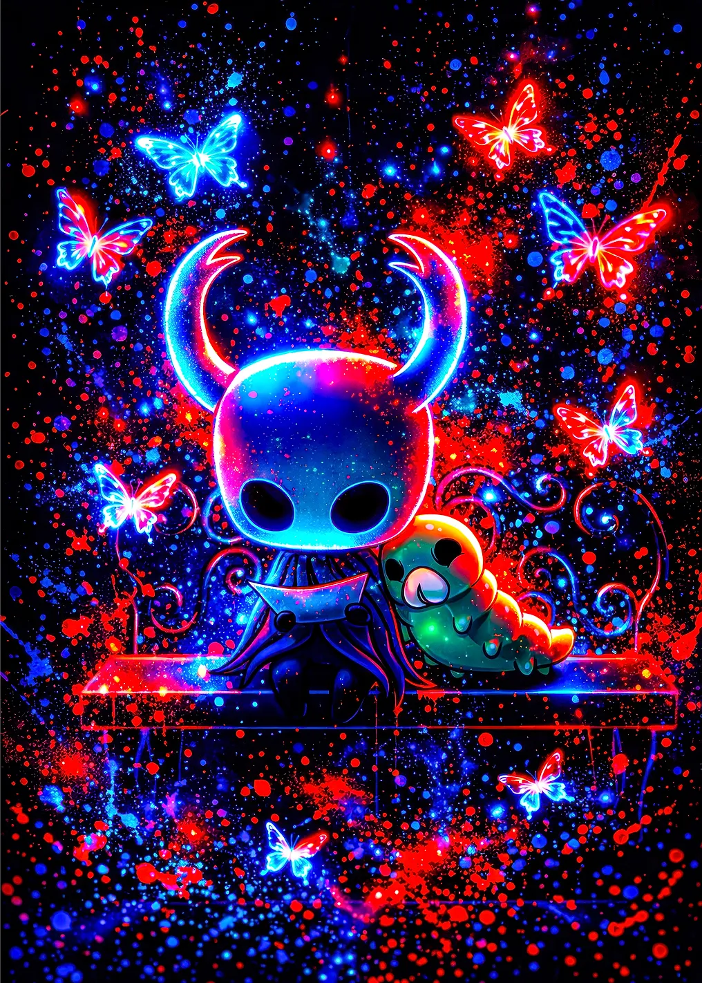 Hollow Knight and Grub with Butterflies