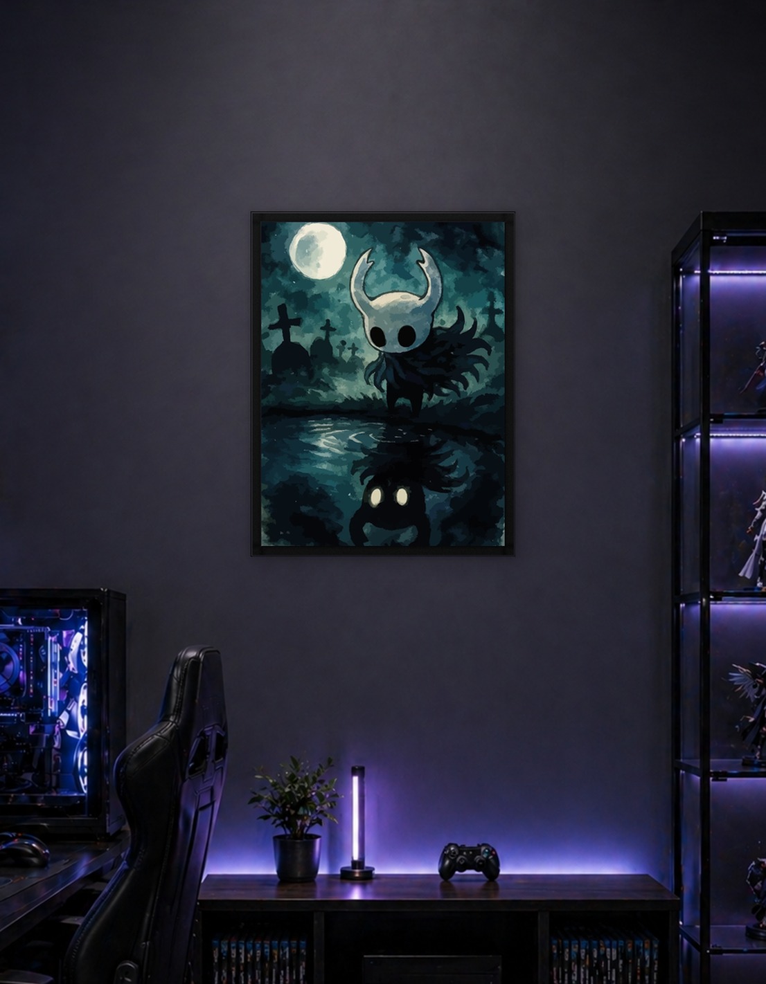 Hollow Knight in a Graveyard