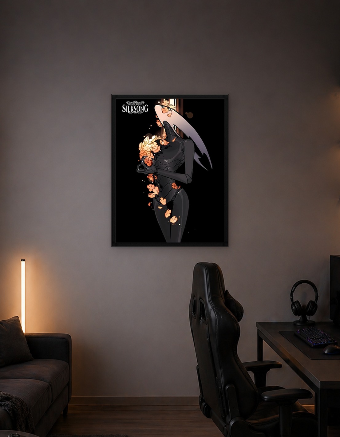 Hollow Knight Silksong Character with Flowers