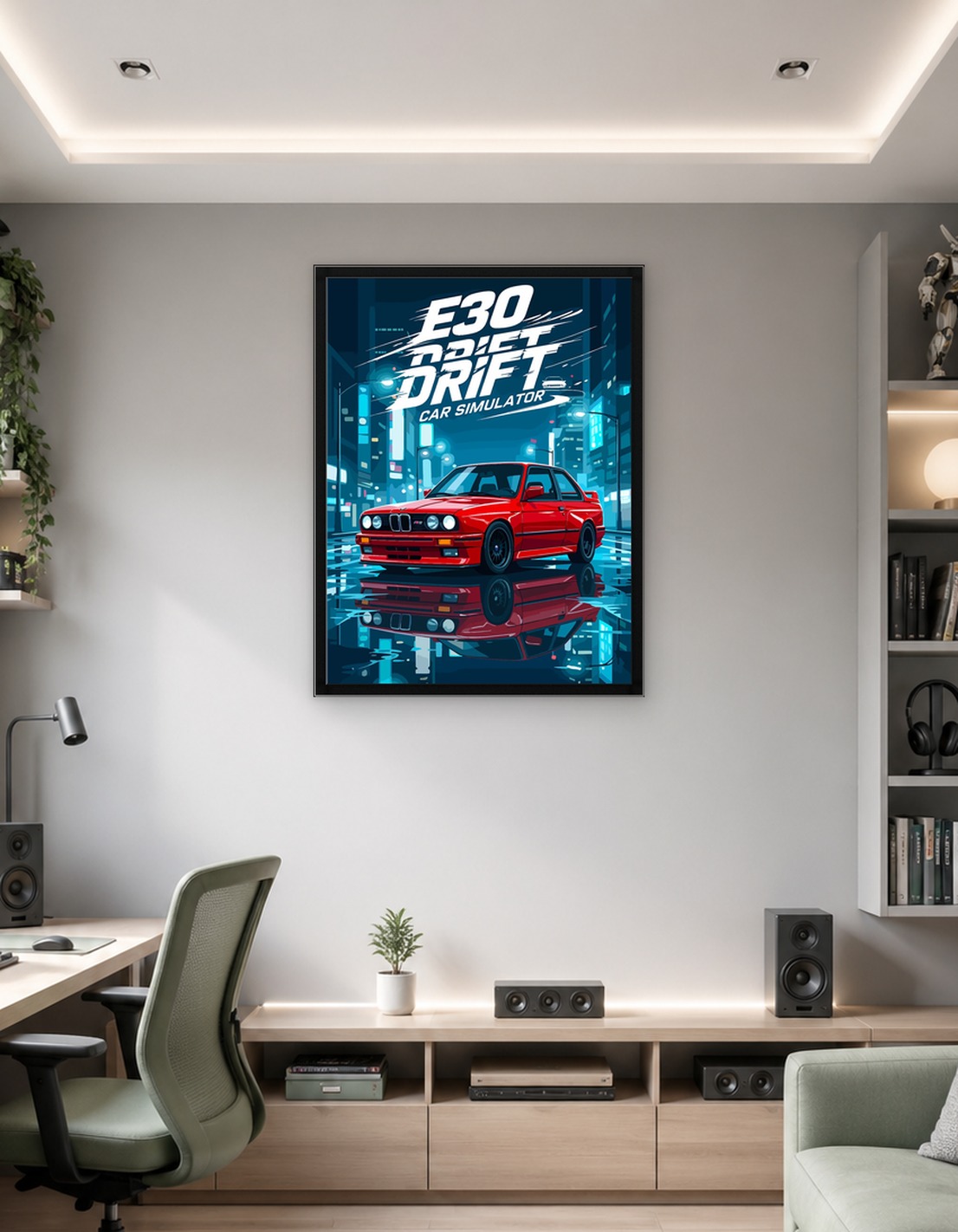 E30 Drift Car Simulator Poster